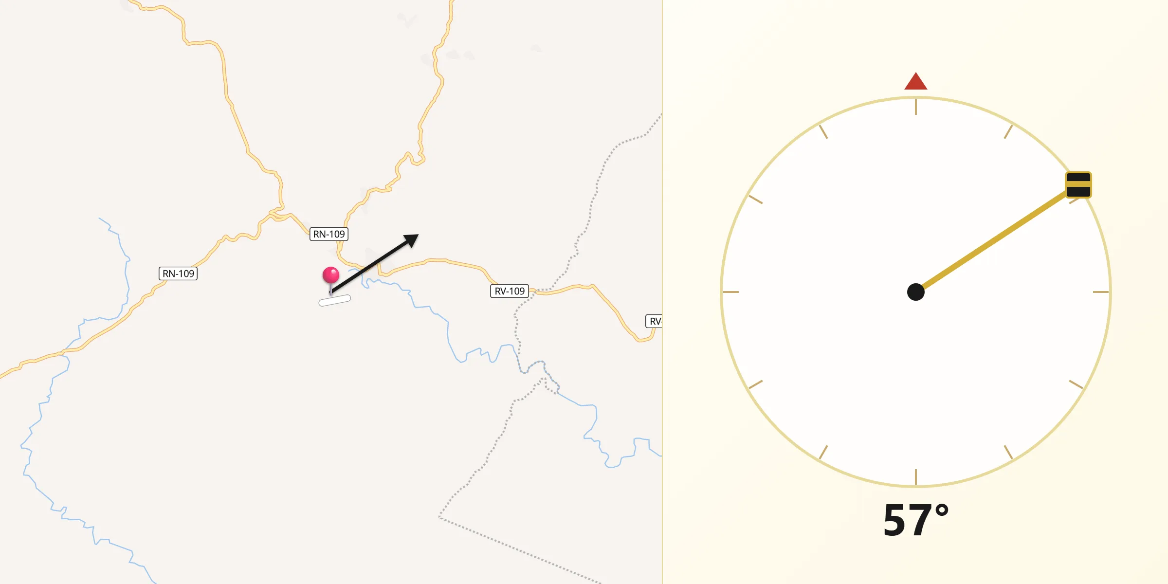 Dirección de la Qibla desde Manto