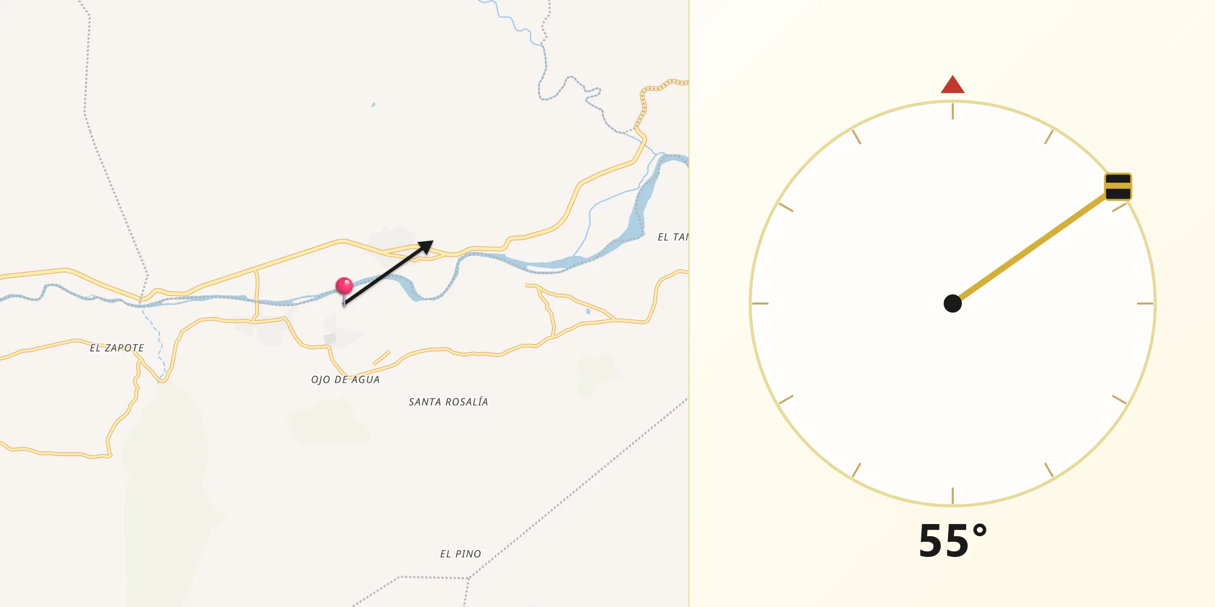 Dirección de la Qibla desde San Cristóbal Acasaguastlán