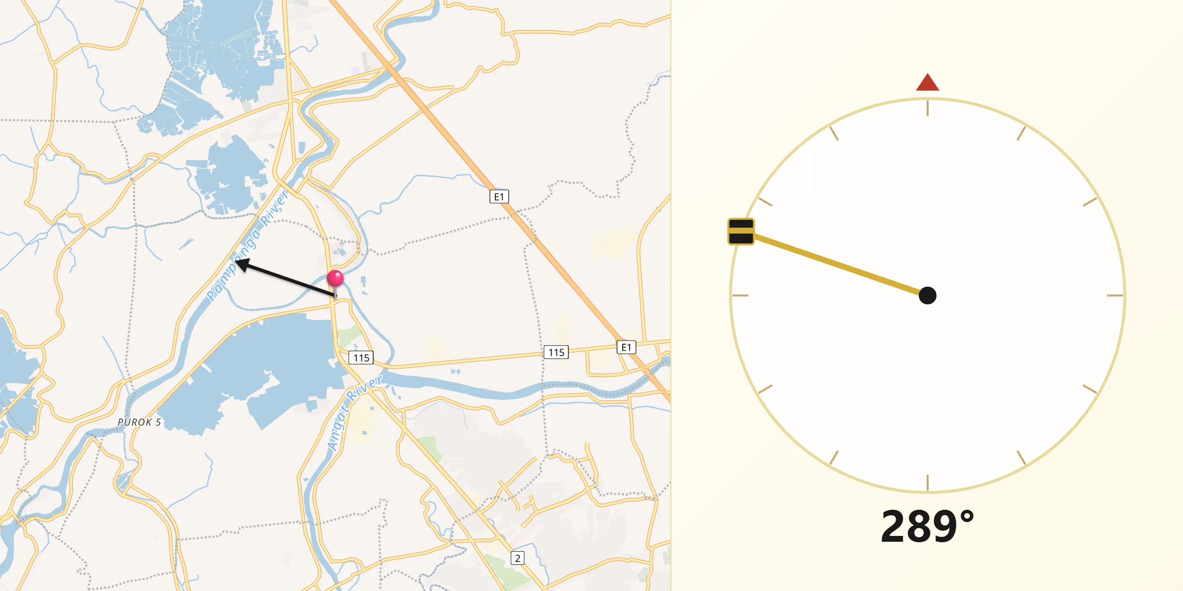 Qibla Direction from Calumpit