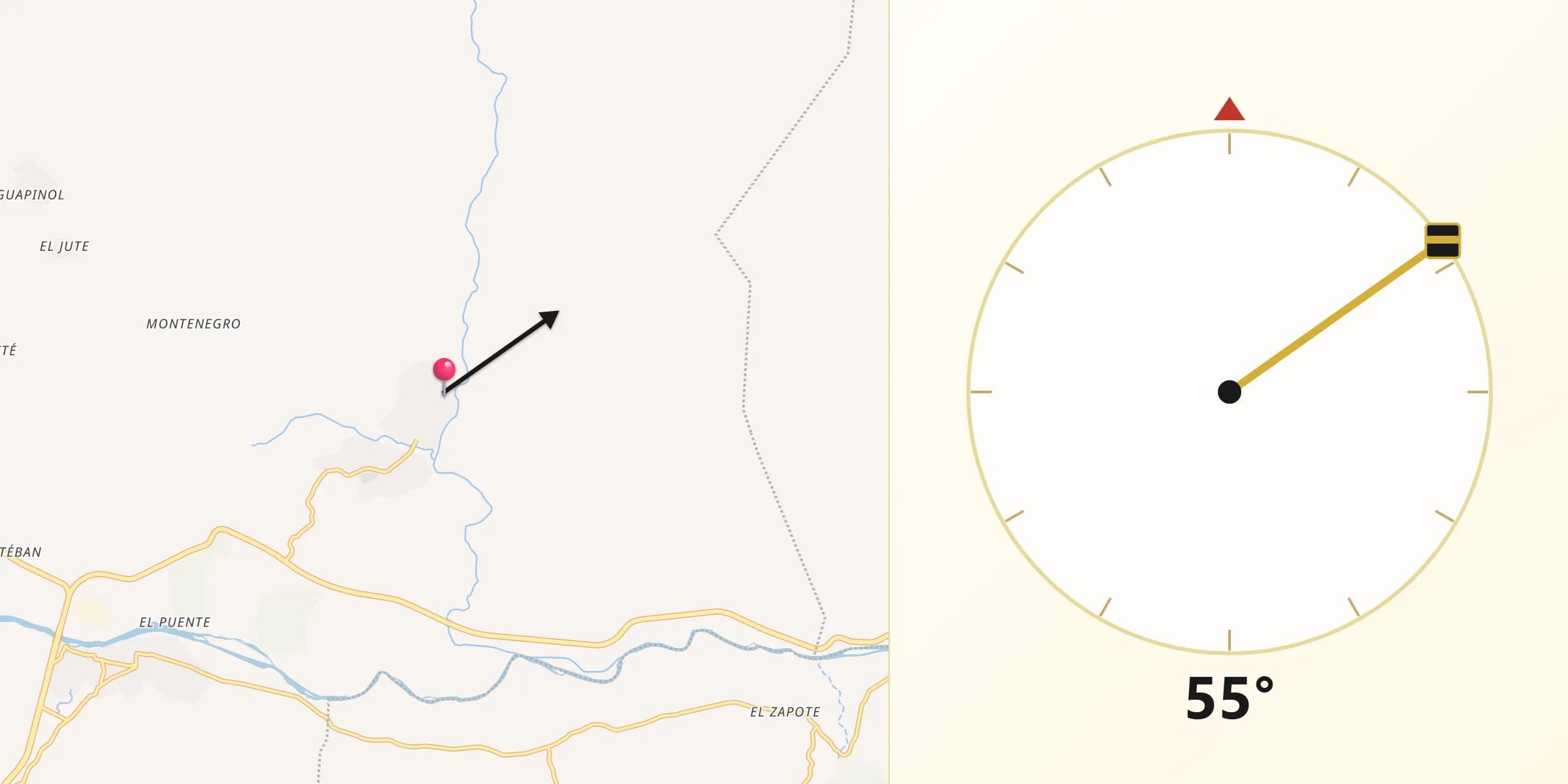 Dirección de la Qibla desde San Agustín Acasaguastlán