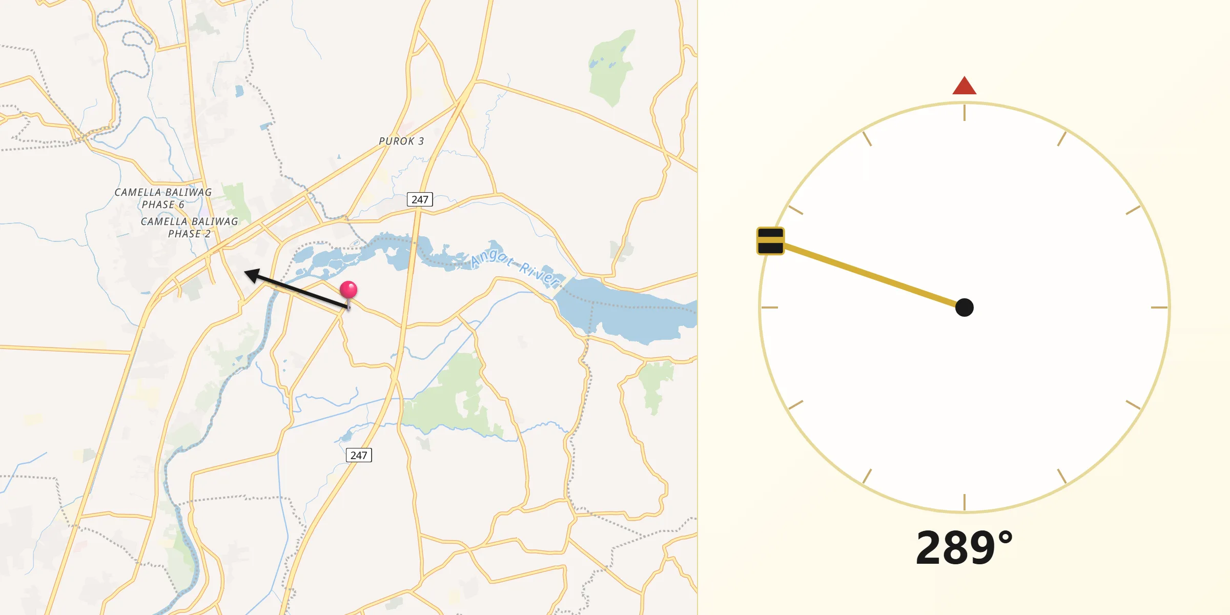 Qibla Direction from Bustos