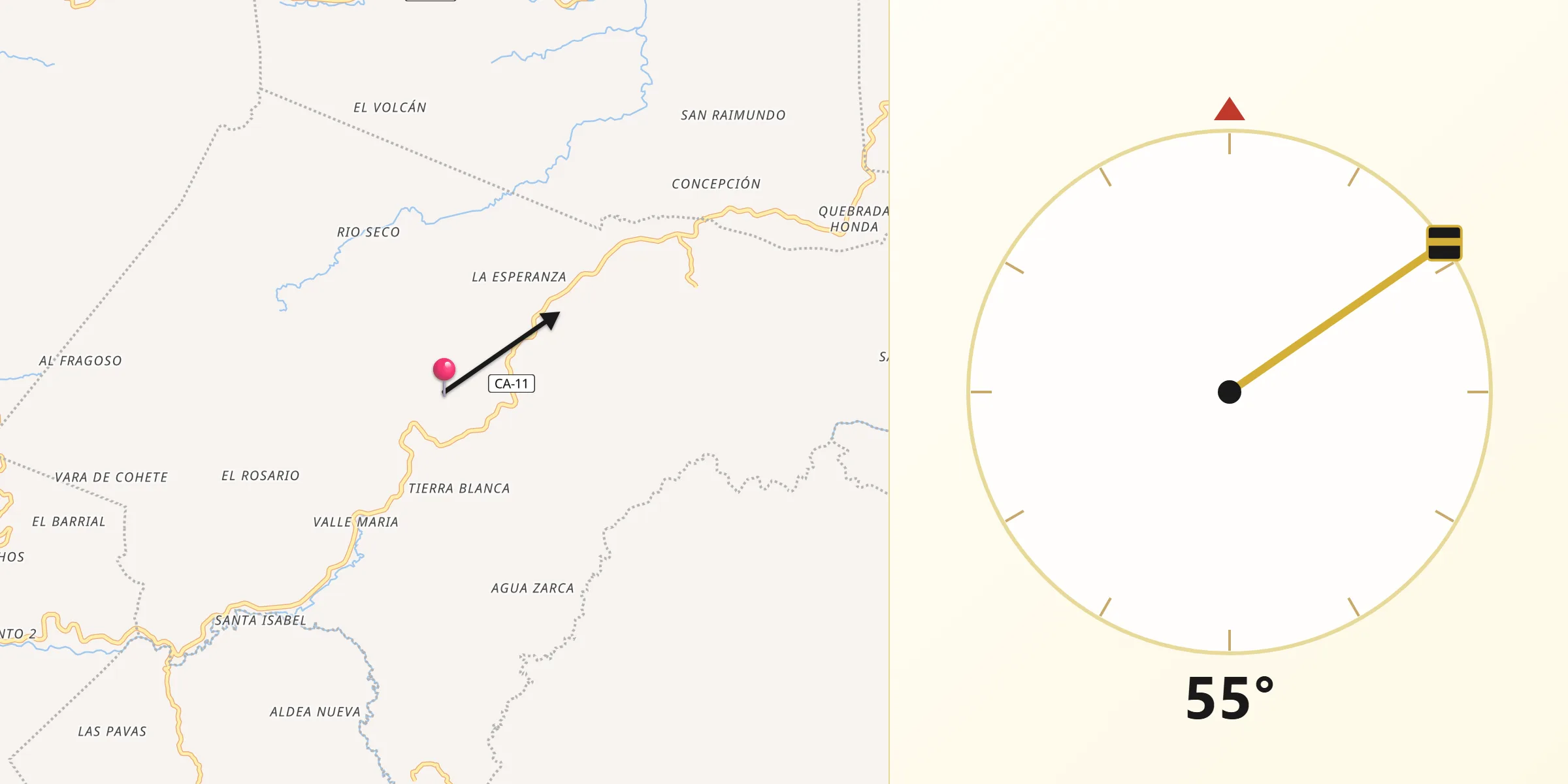 Dirección de la Qibla desde San Jerónimo