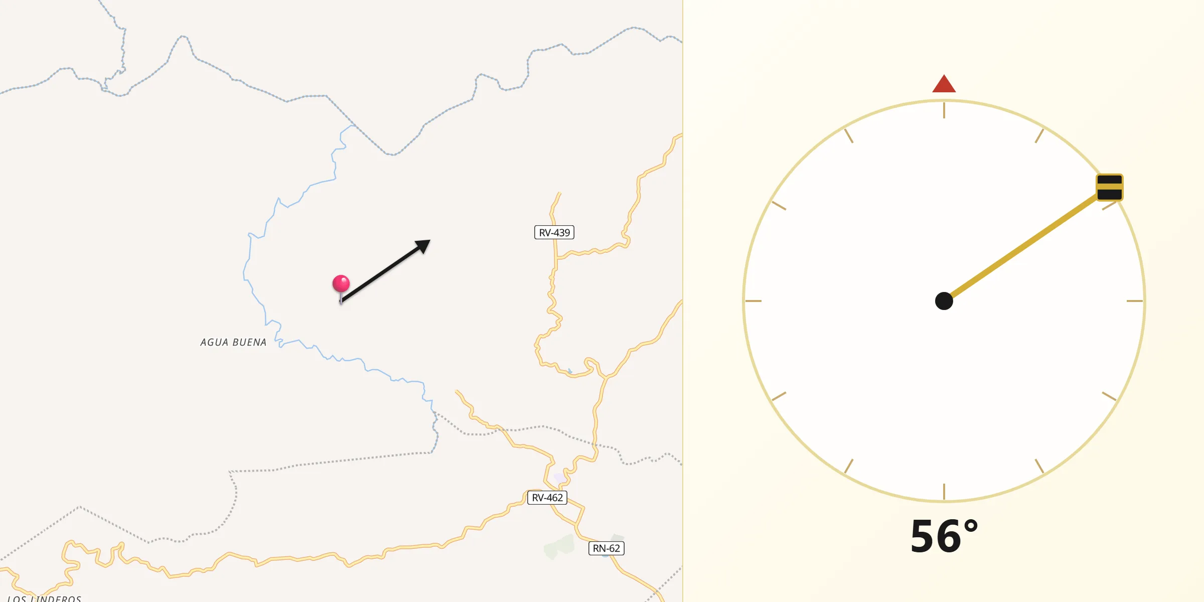 Dirección de la Qibla desde Nuevo Celilac