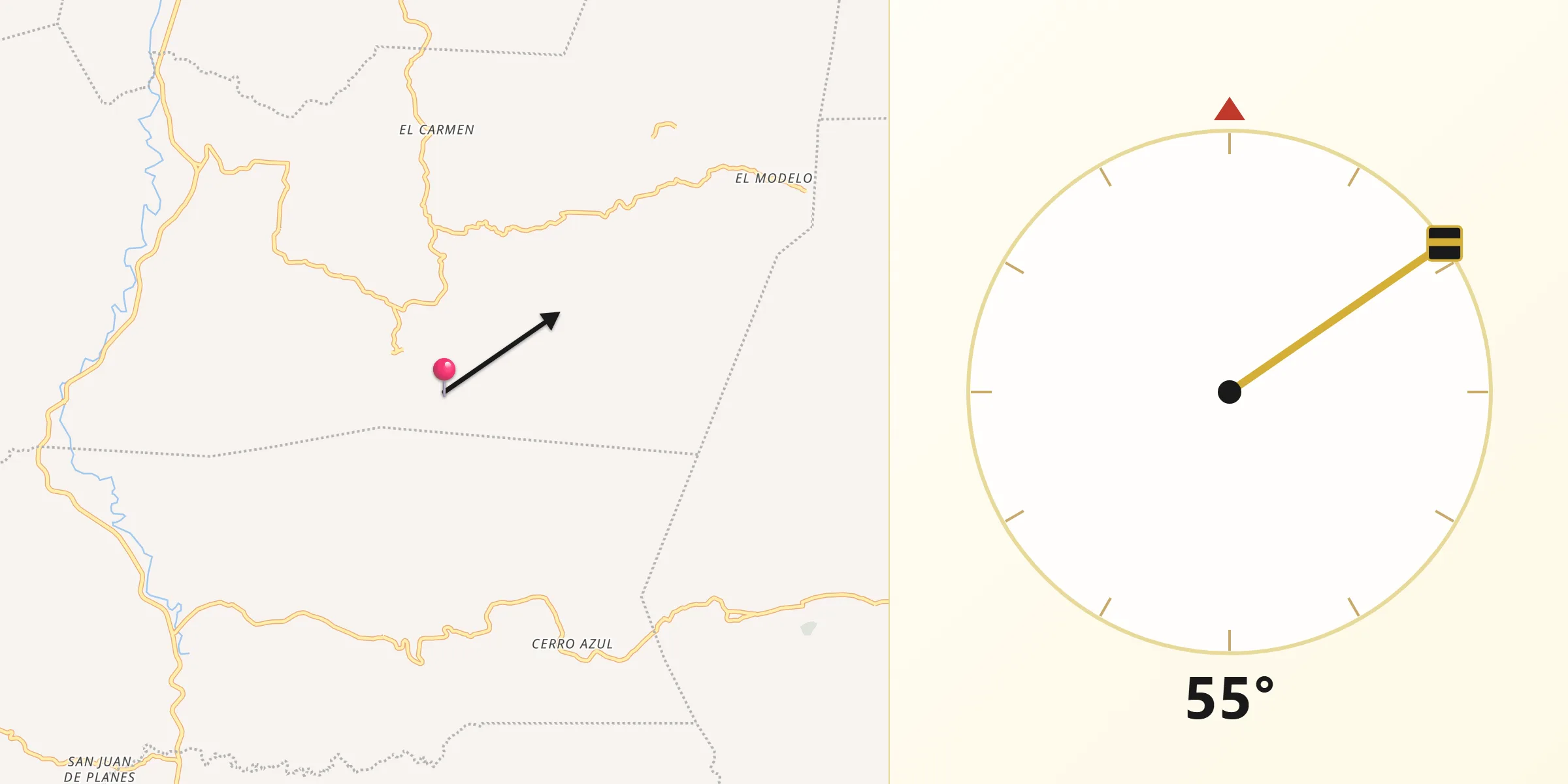 Dirección de la Qibla desde San Nicolás