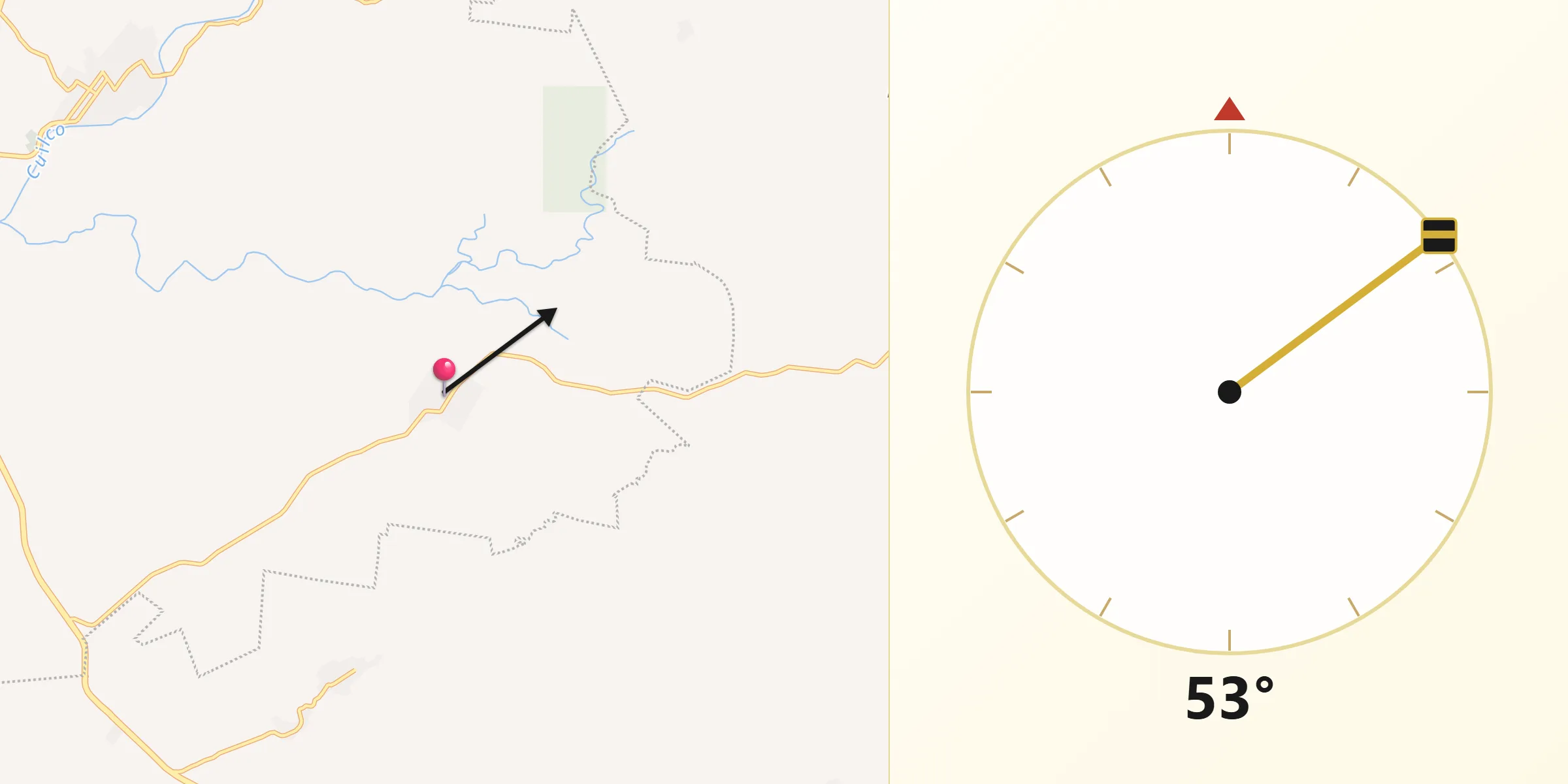 Dirección de la Qibla desde Guadalupe