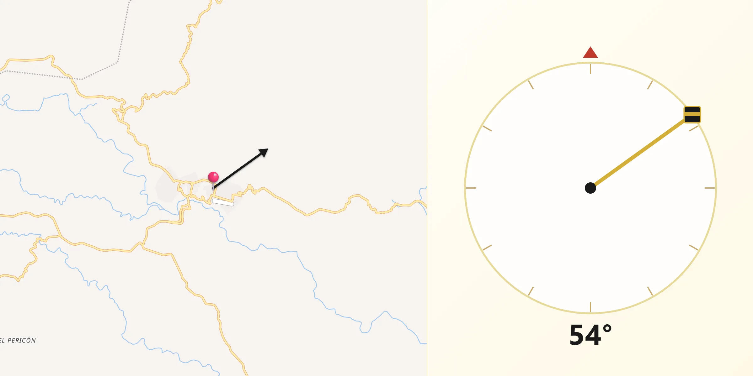 Dirección de la Qibla desde Joyabaj