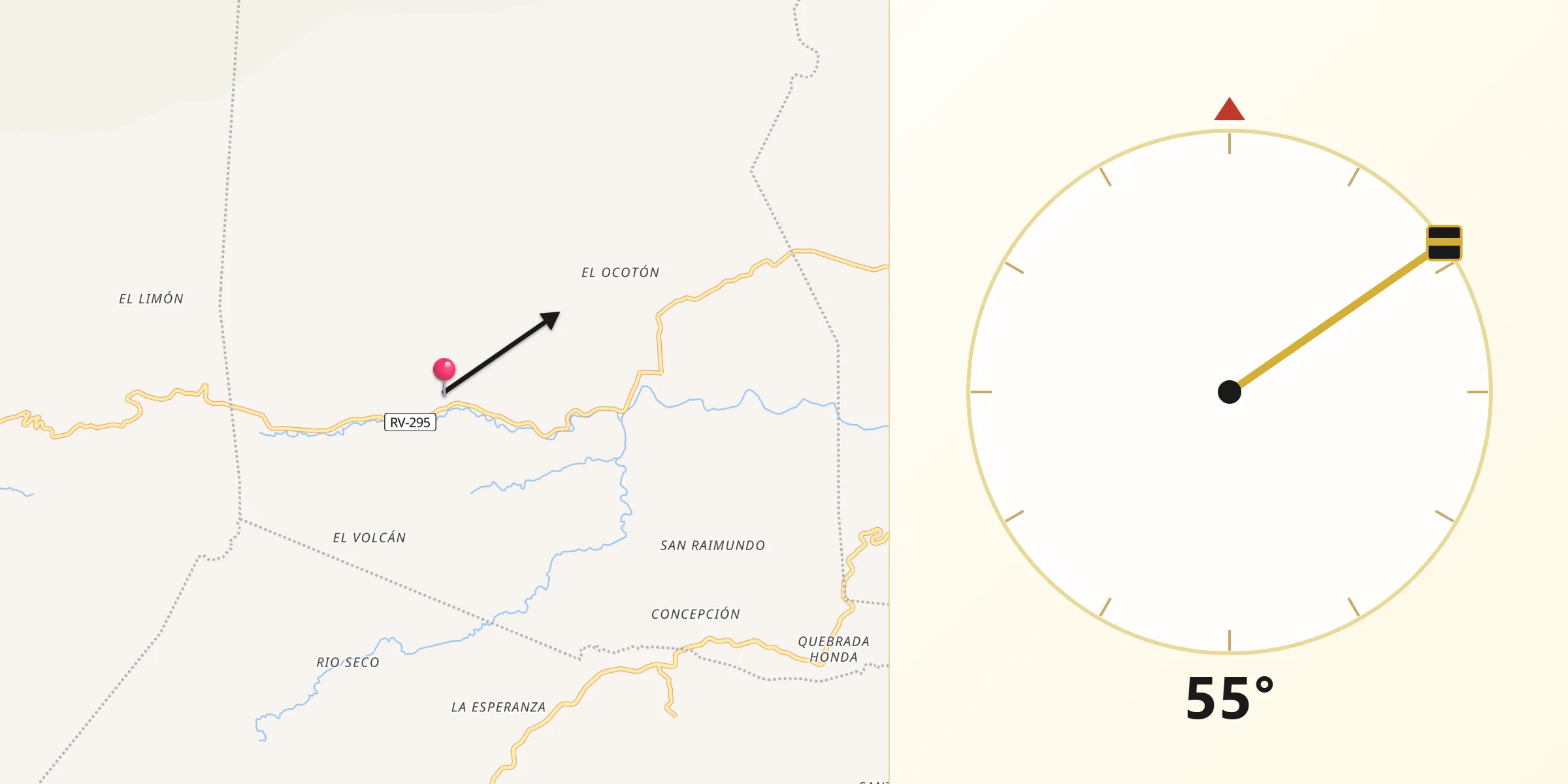 Dirección de la Qibla desde La Zumbadora
