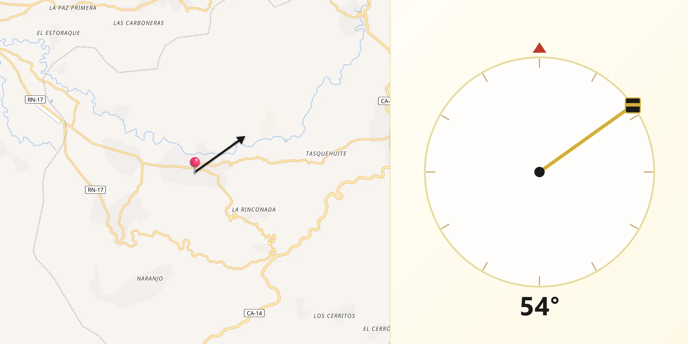 Dirección de la Qibla desde San Jerónimo