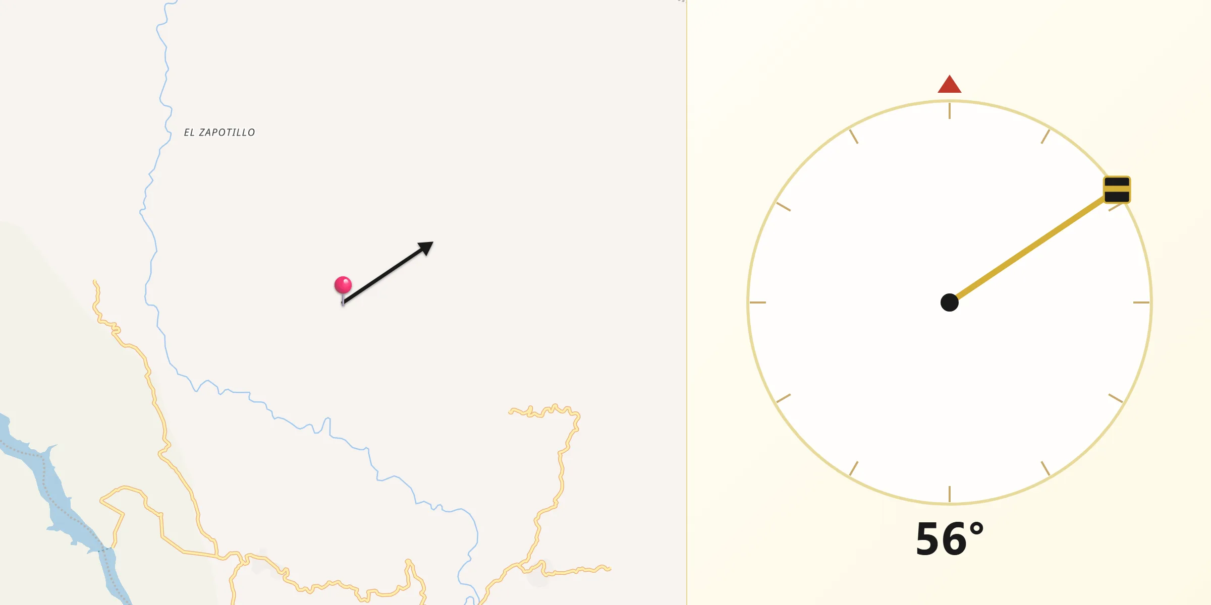 Dirección de la Qibla desde El Bálsamo