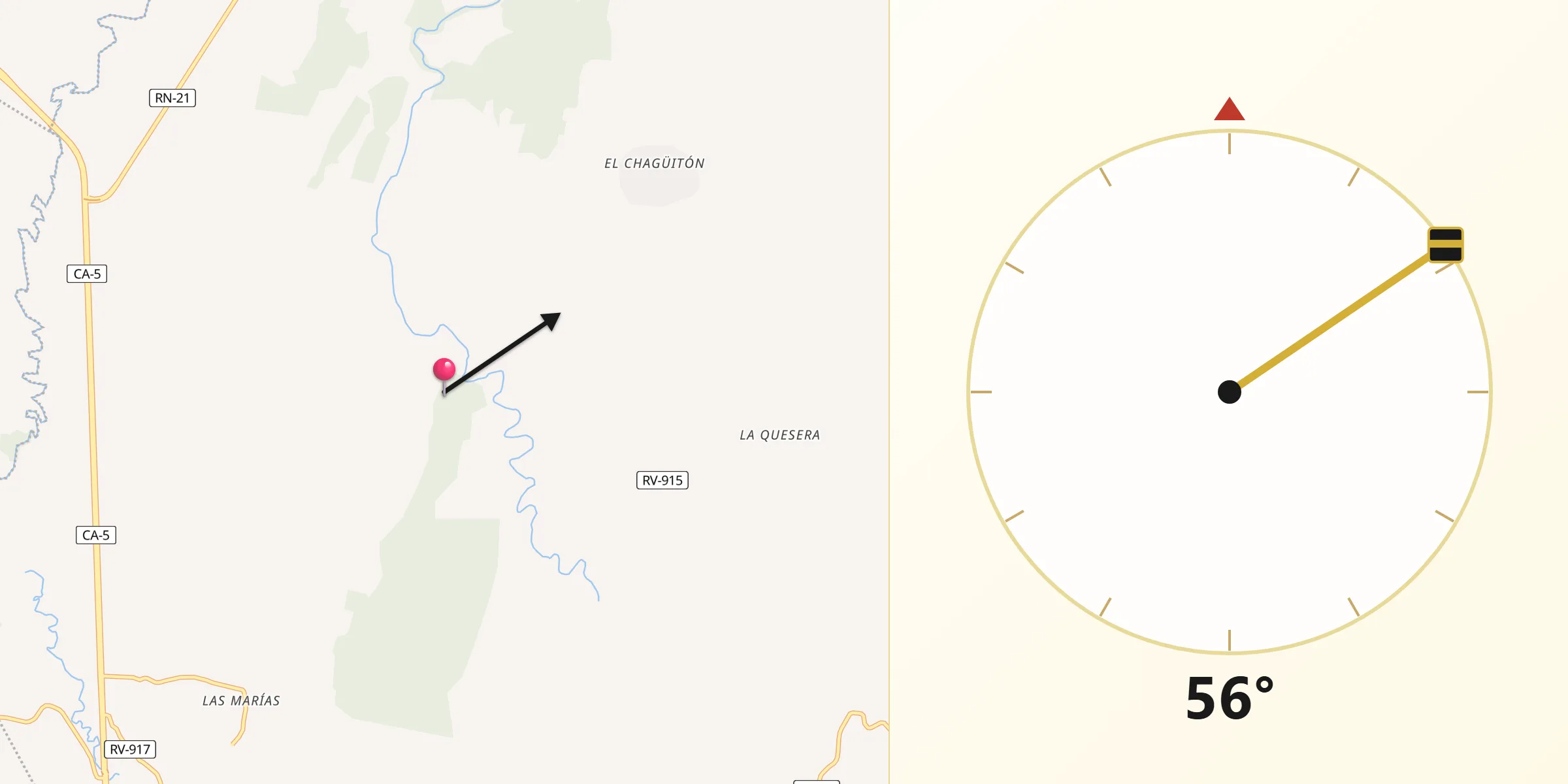 Dirección de la Qibla desde El Olivar