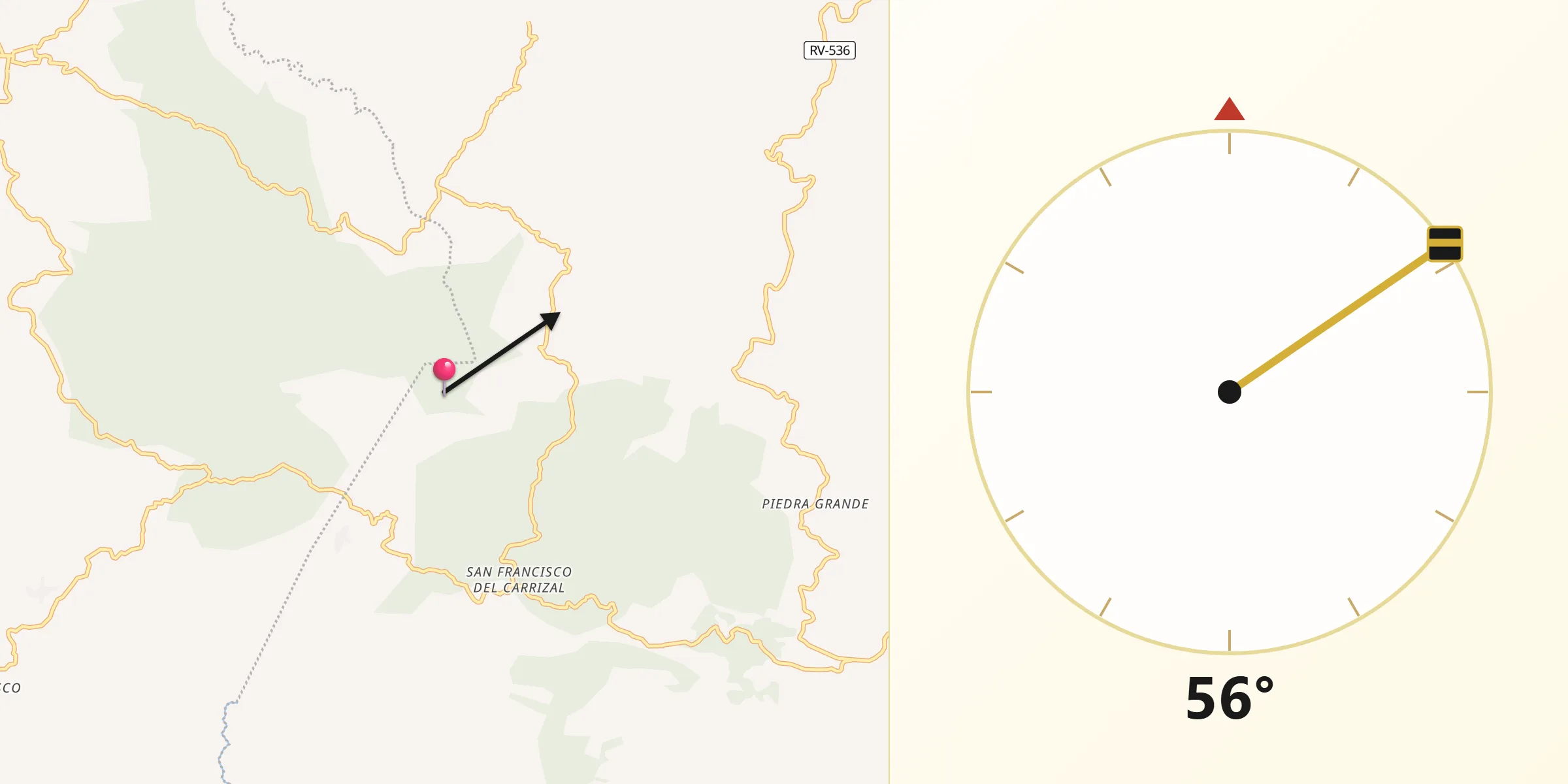 Dirección de la Qibla desde San Luis