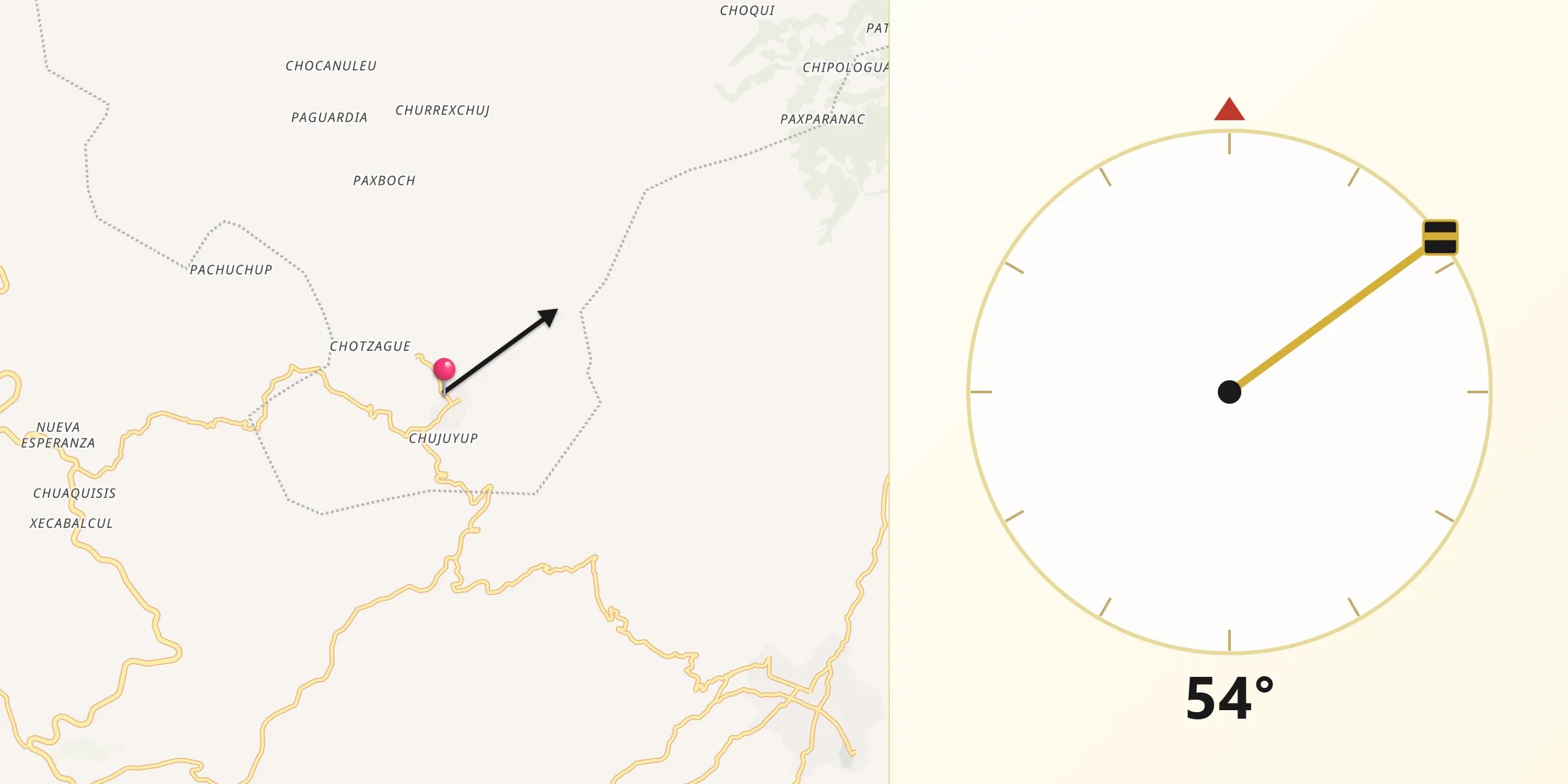 Dirección de la Qibla desde San Bartolo