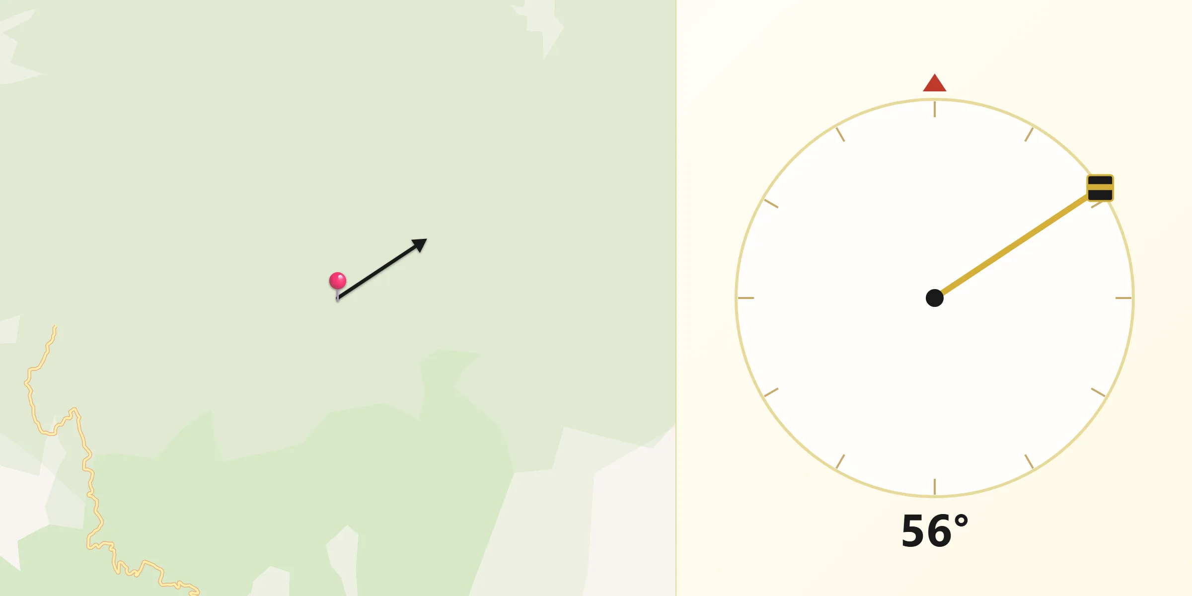 Dirección de la Qibla desde La Unión