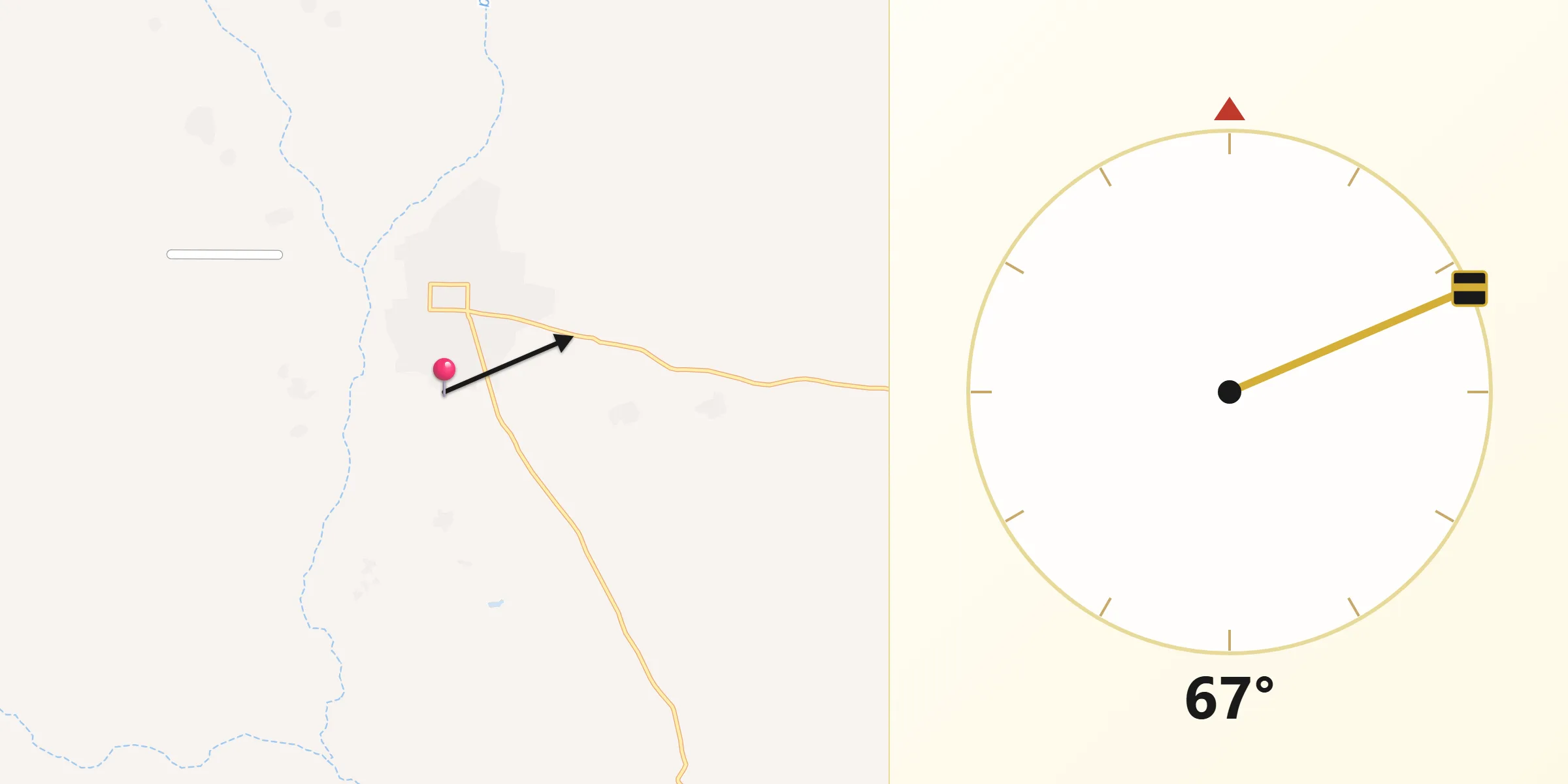 Direction vers la Qibla depuis Iriba
