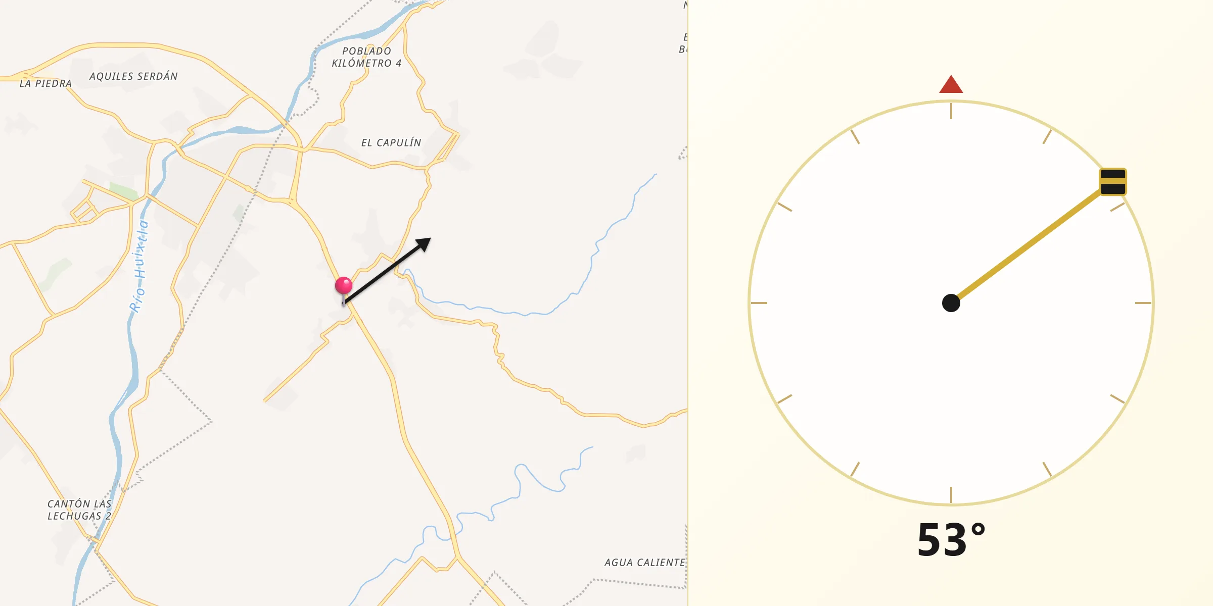 Dirección de la Qibla desde Primer Cantón