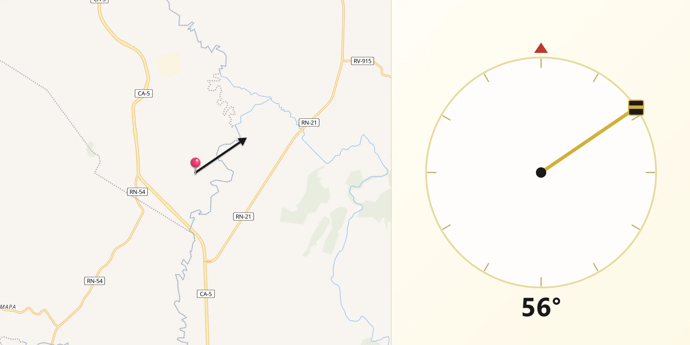 Dirección de la Qibla desde Bejuco