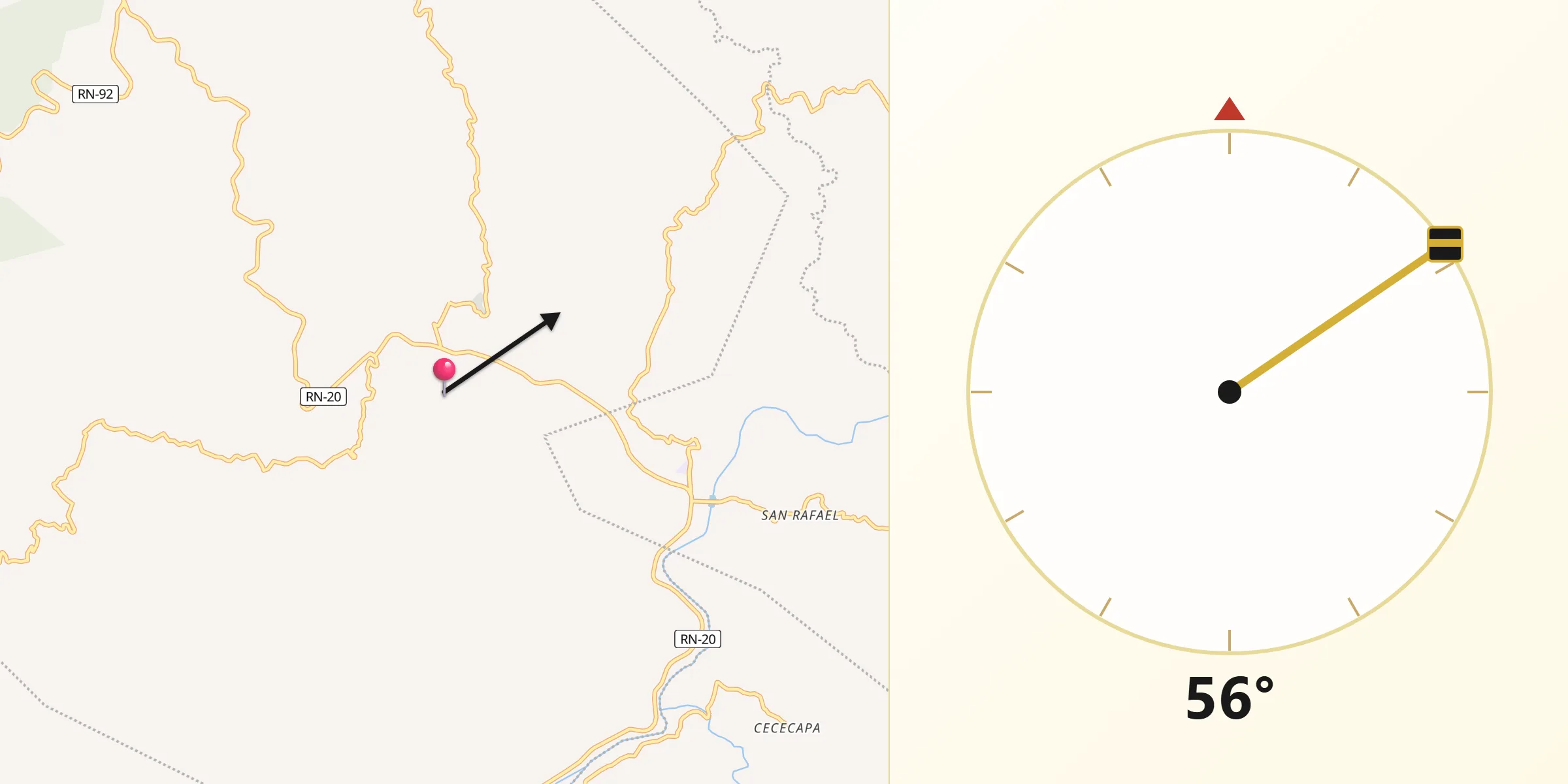 Dirección de la Qibla desde Trinidad