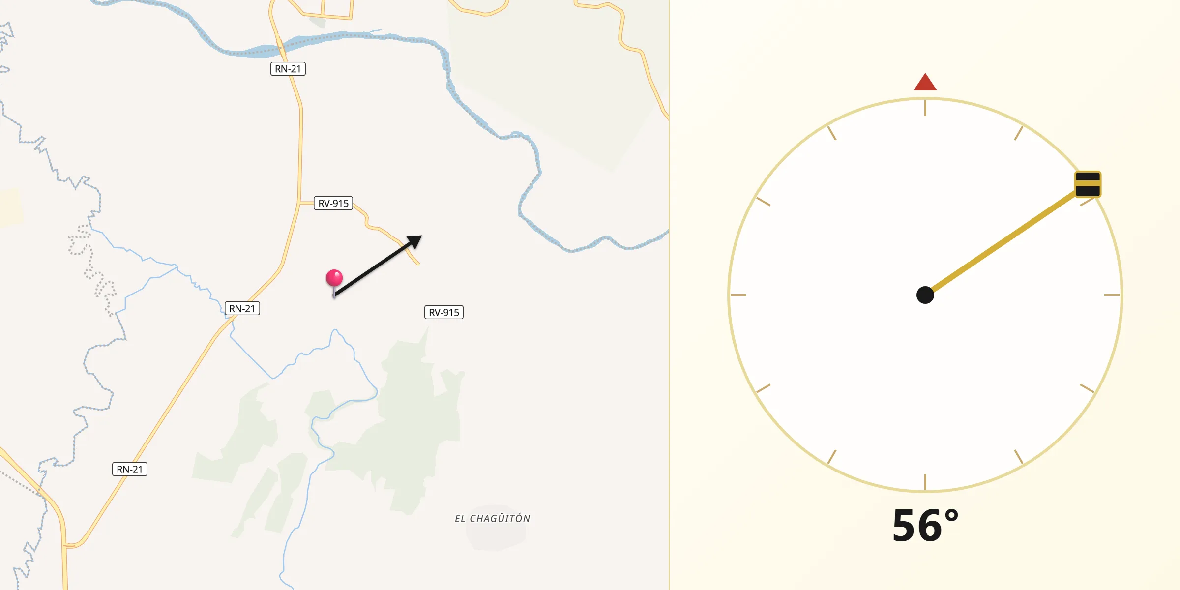 Dirección de la Qibla desde El Llano
