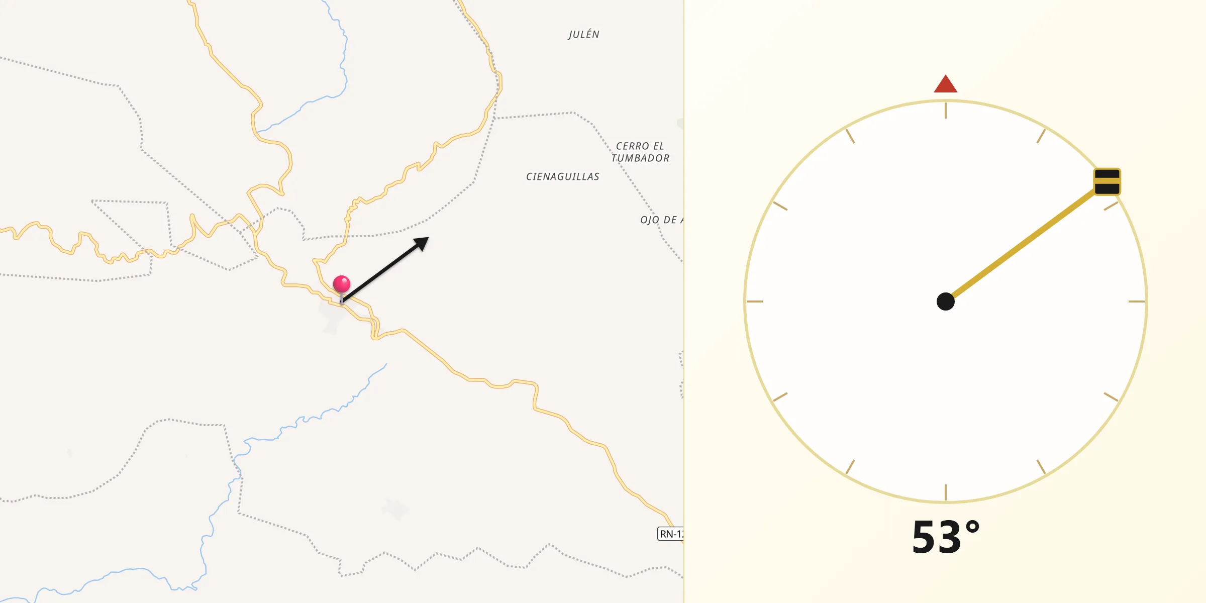 Dirección de la Qibla desde Ixchiguán