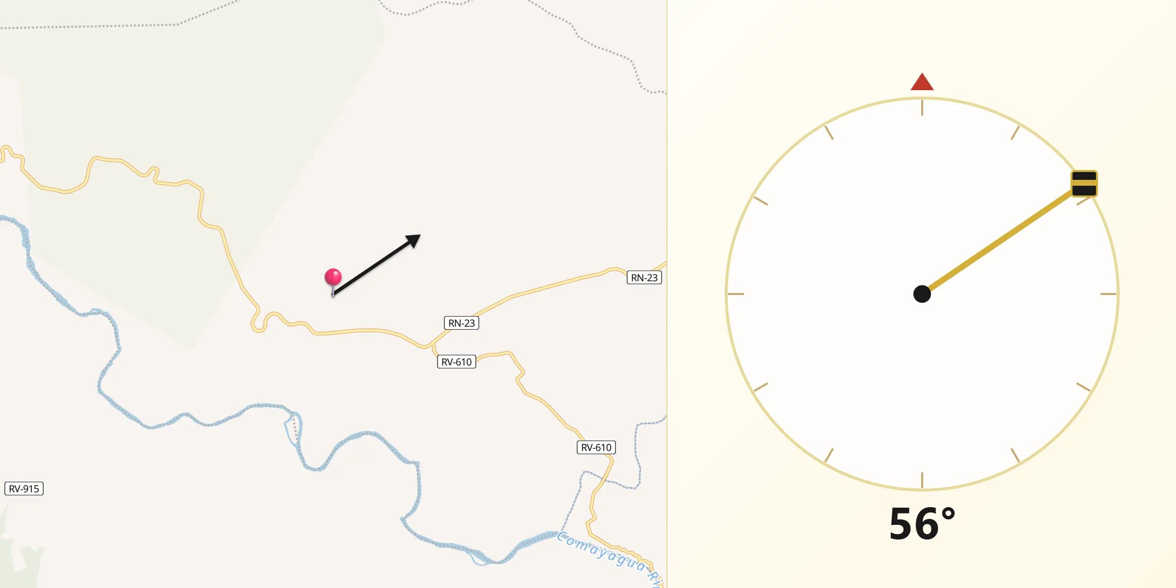 Dirección de la Qibla desde Santa Rita