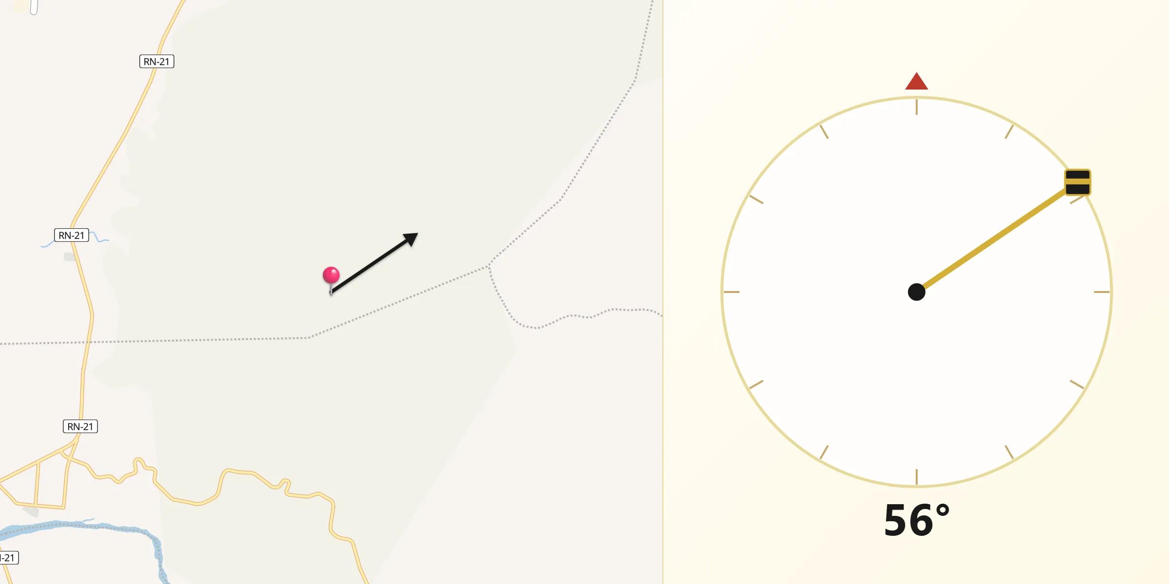 Dirección de la Qibla desde La Sarrosa