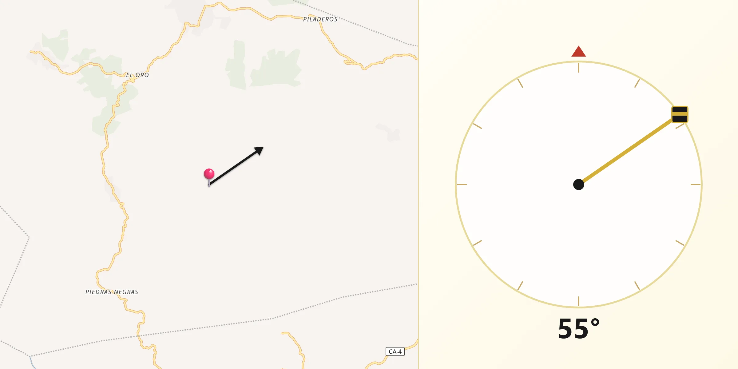Dirección de la Qibla desde Macuelizo