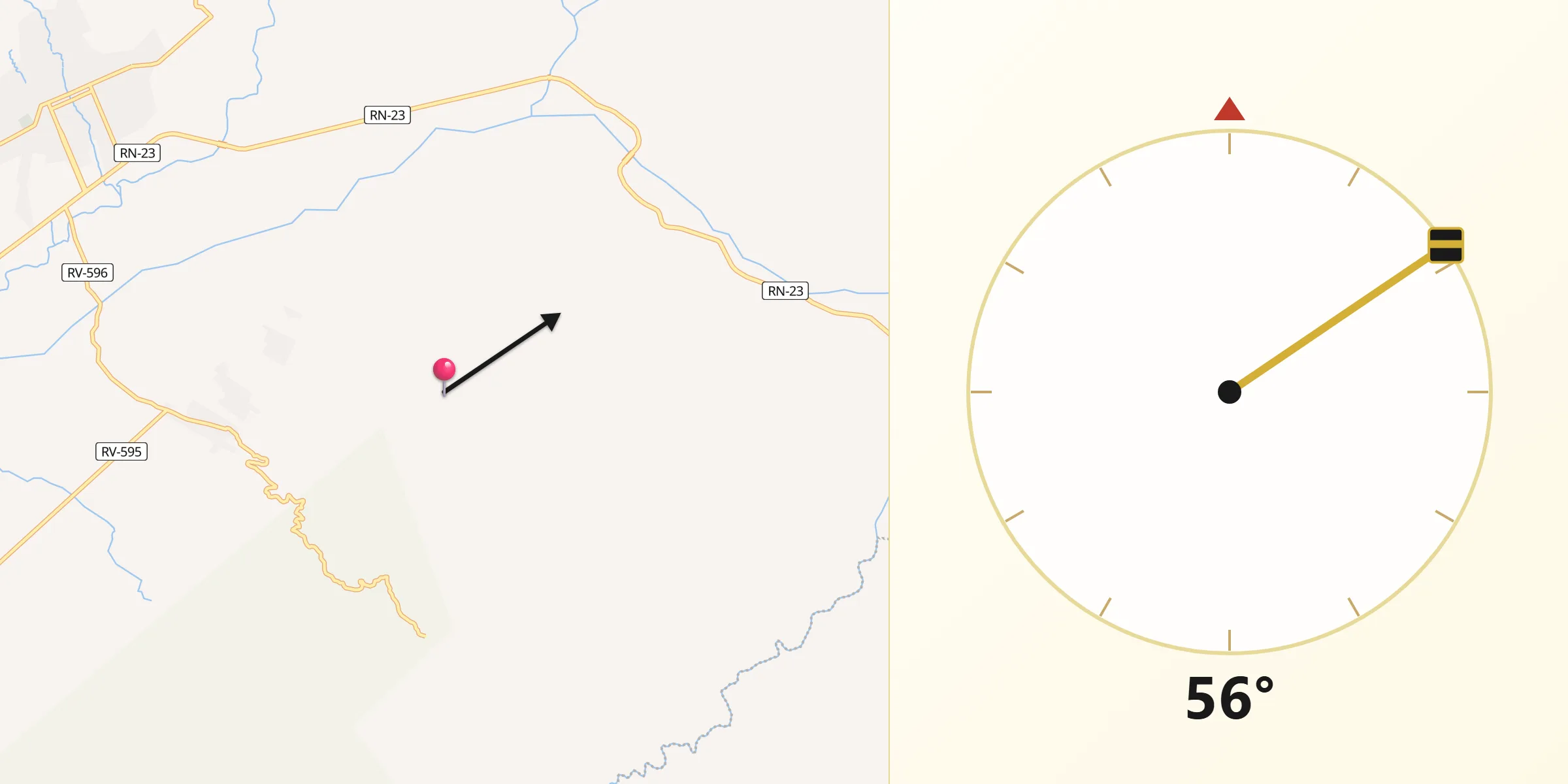 Dirección de la Qibla desde La Estancia