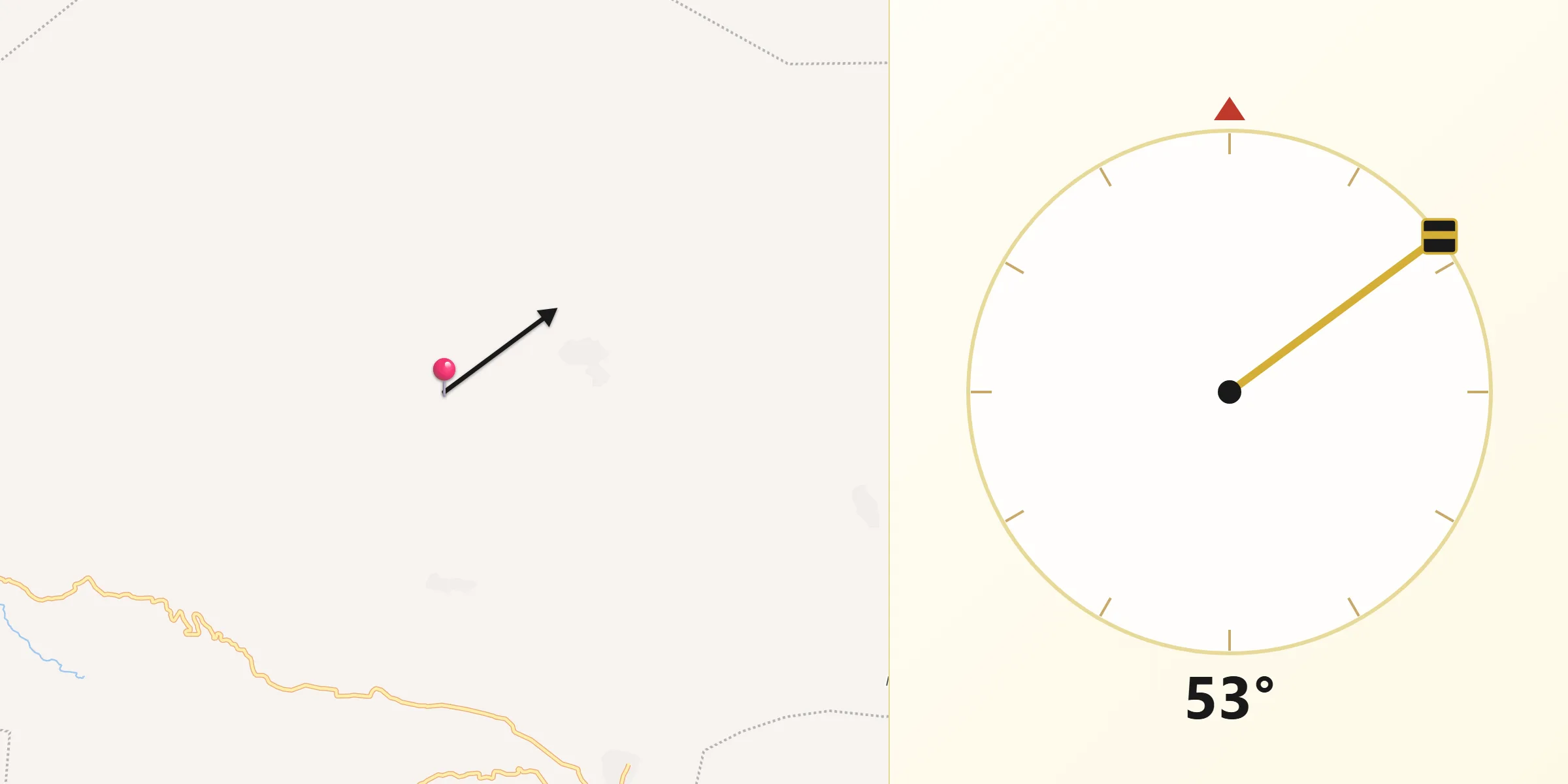 Dirección de la Qibla desde Municipio de Concepción Tutuapa