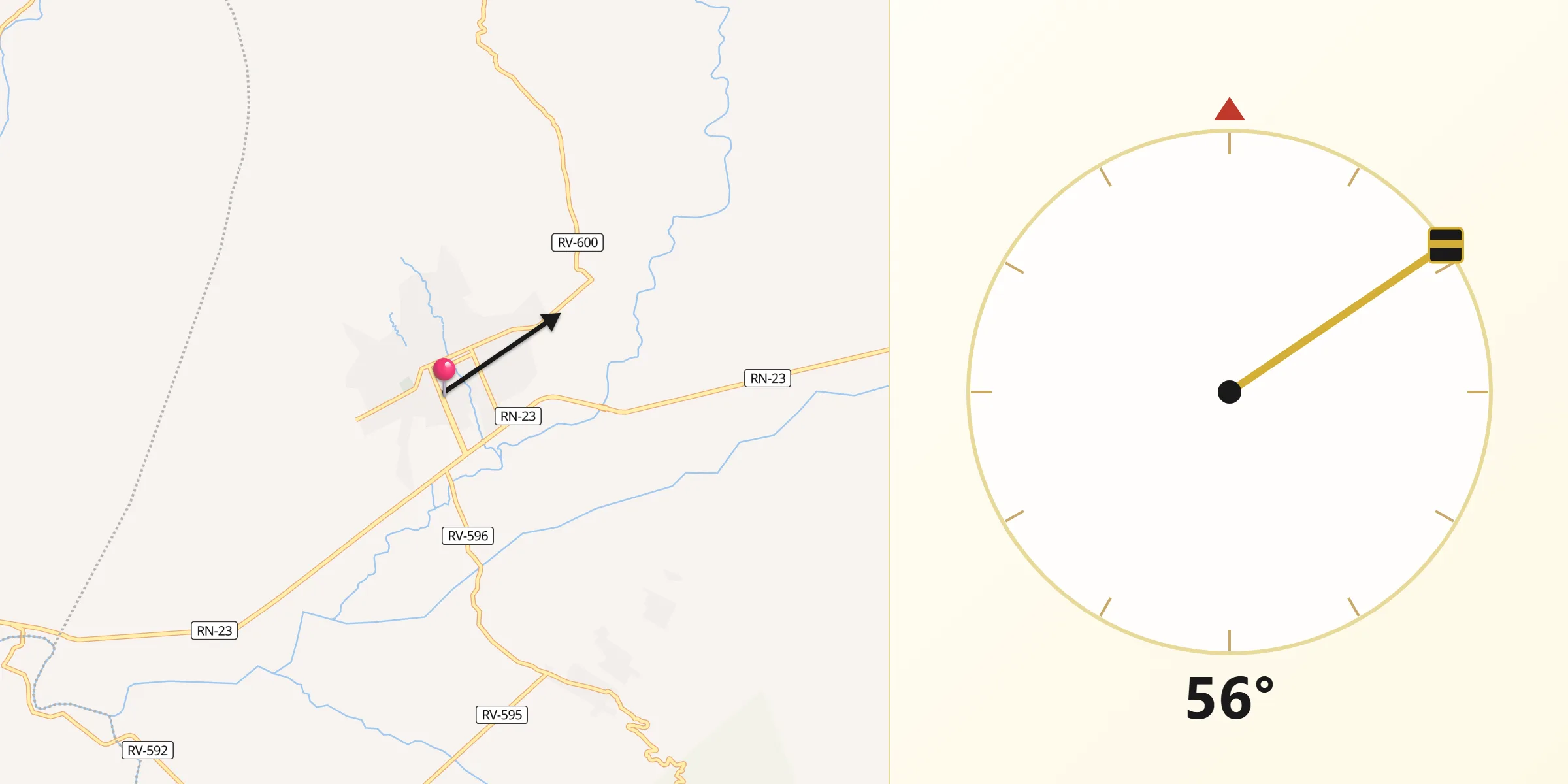 Dirección de la Qibla desde Morazán
