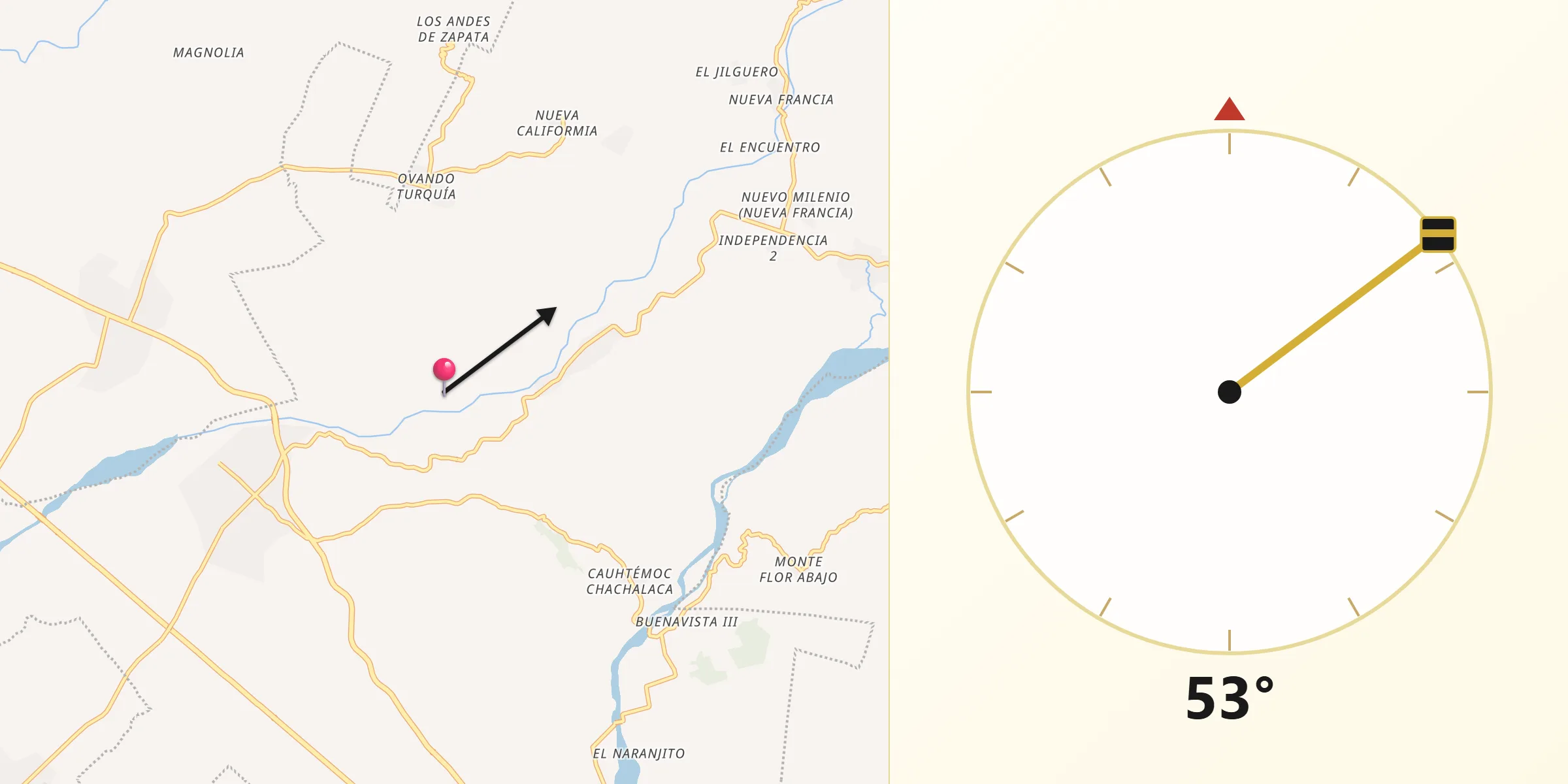 Dirección de la Qibla desde Escuintla