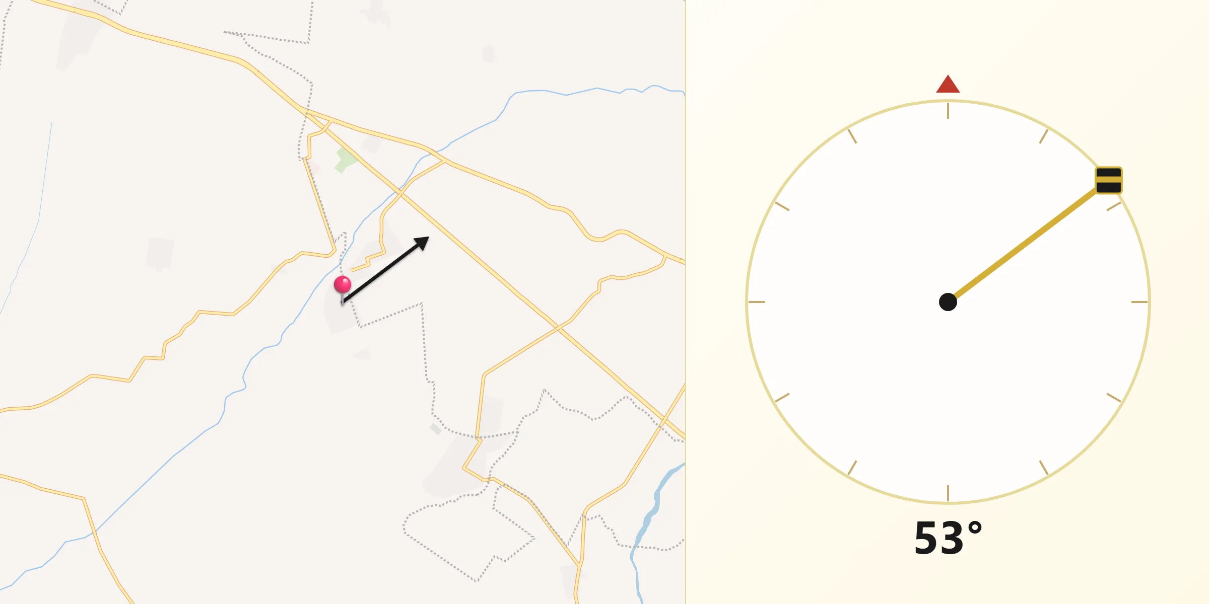 Dirección de la Qibla desde Jiquilpan (Estación Bonanza)