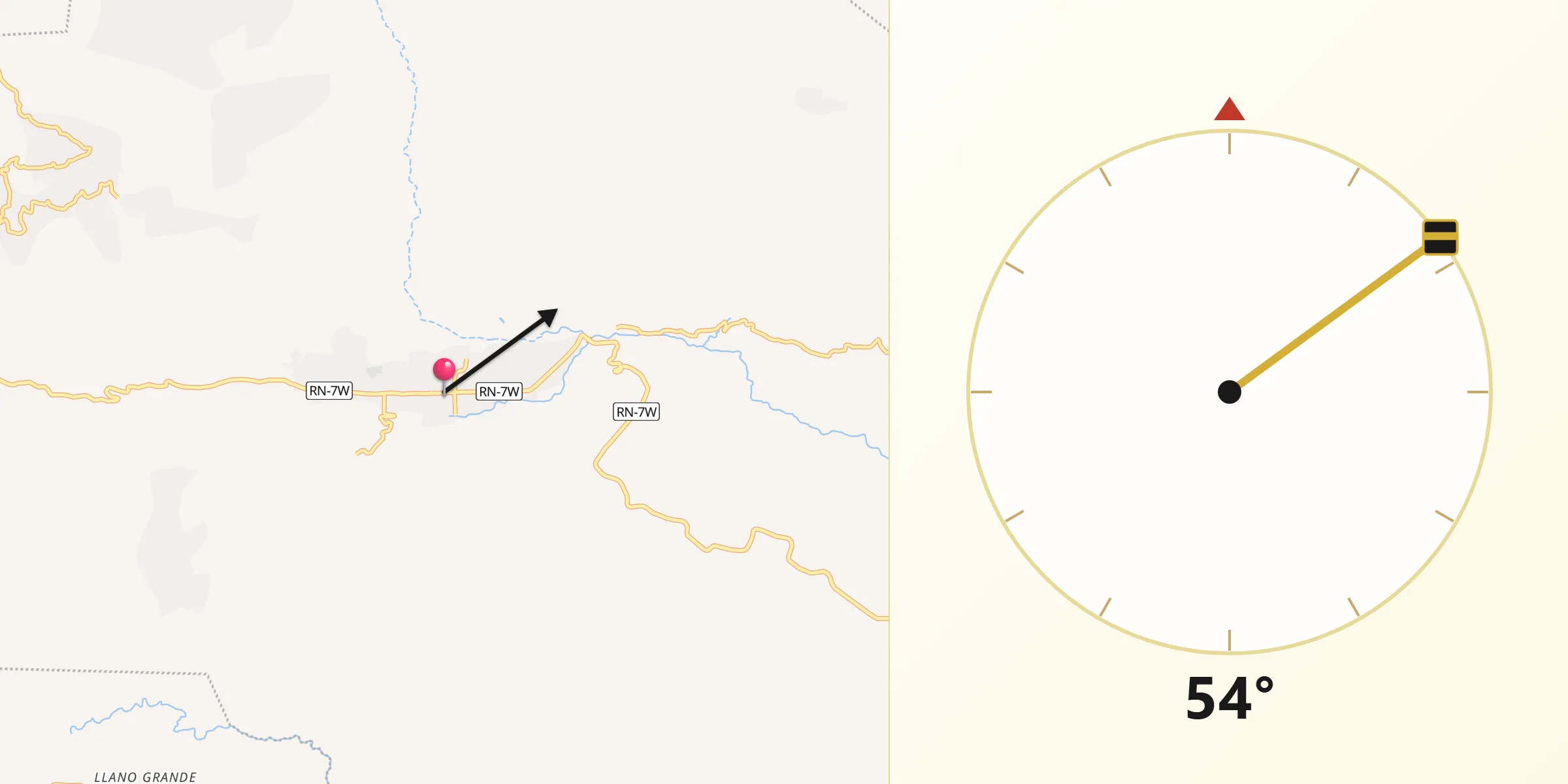 Dirección de la Qibla desde Aguacatán
