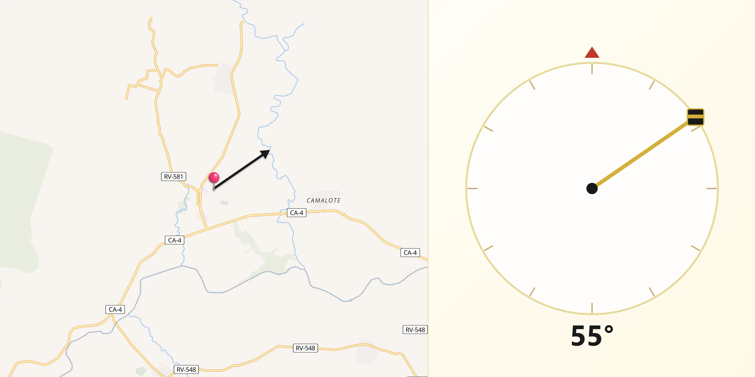 Dirección de la Qibla desde Quimistán