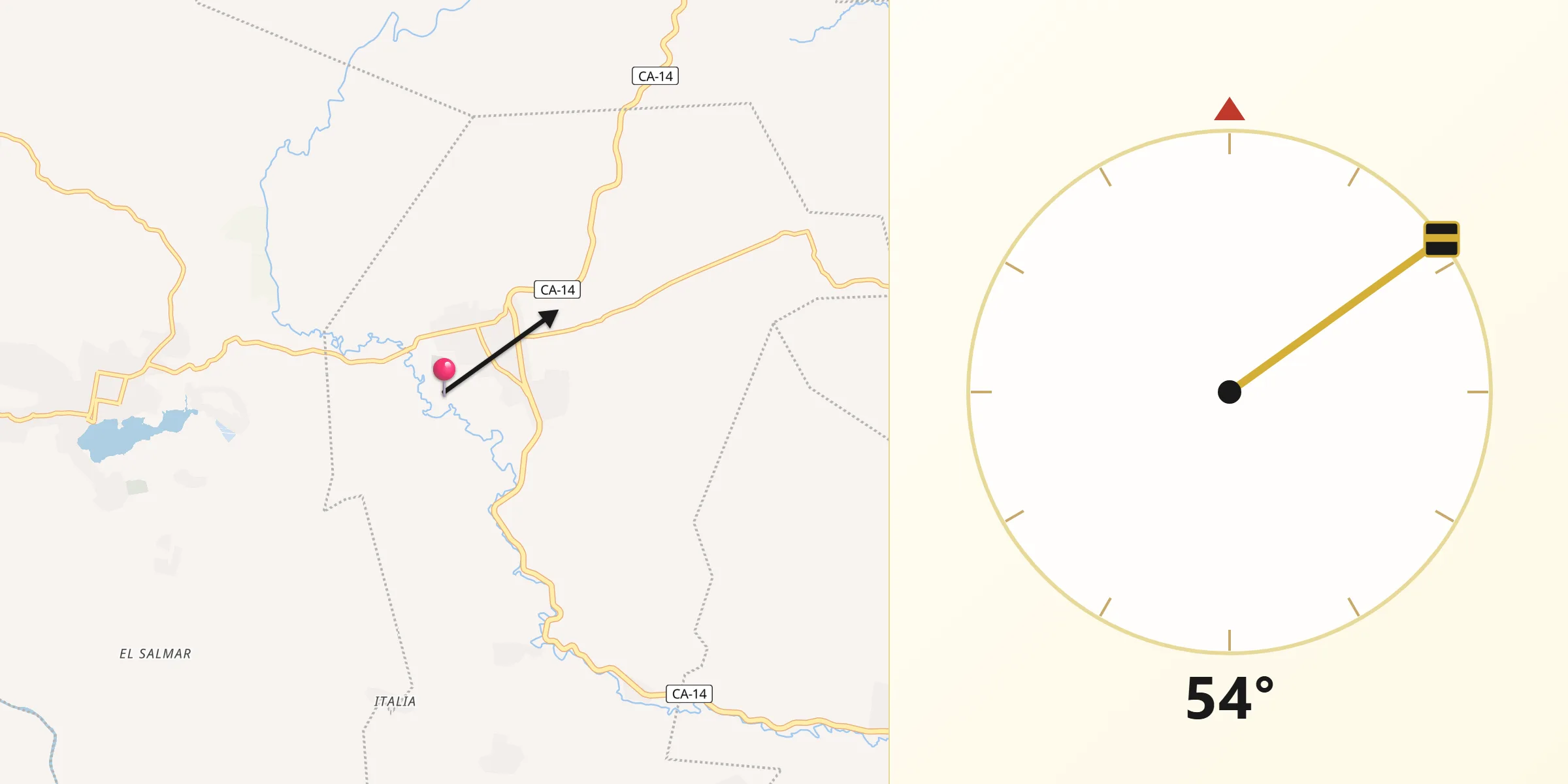 Dirección de la Qibla desde Santa Cruz Verapaz
