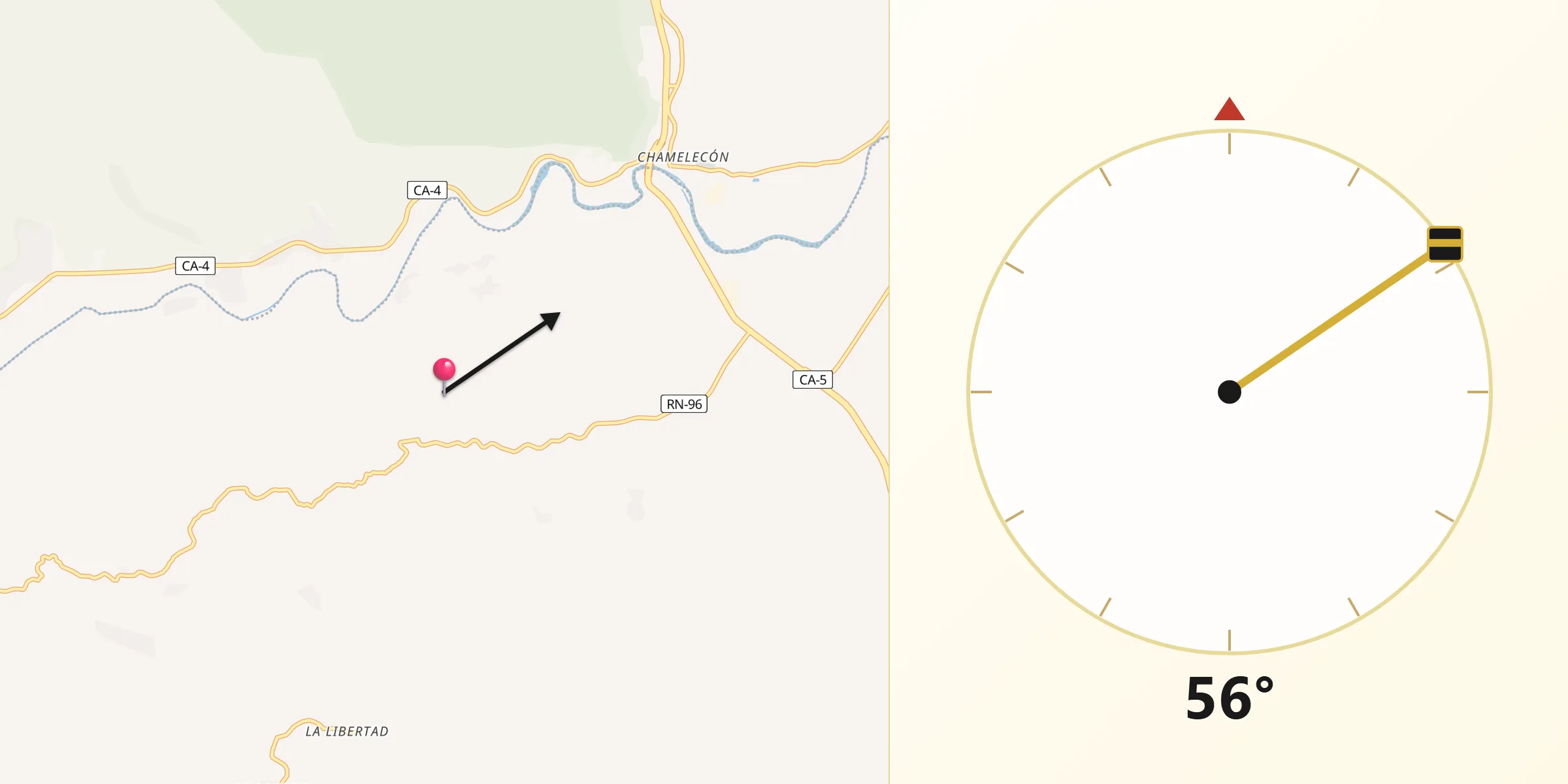 Dirección de la Qibla desde El Marañón