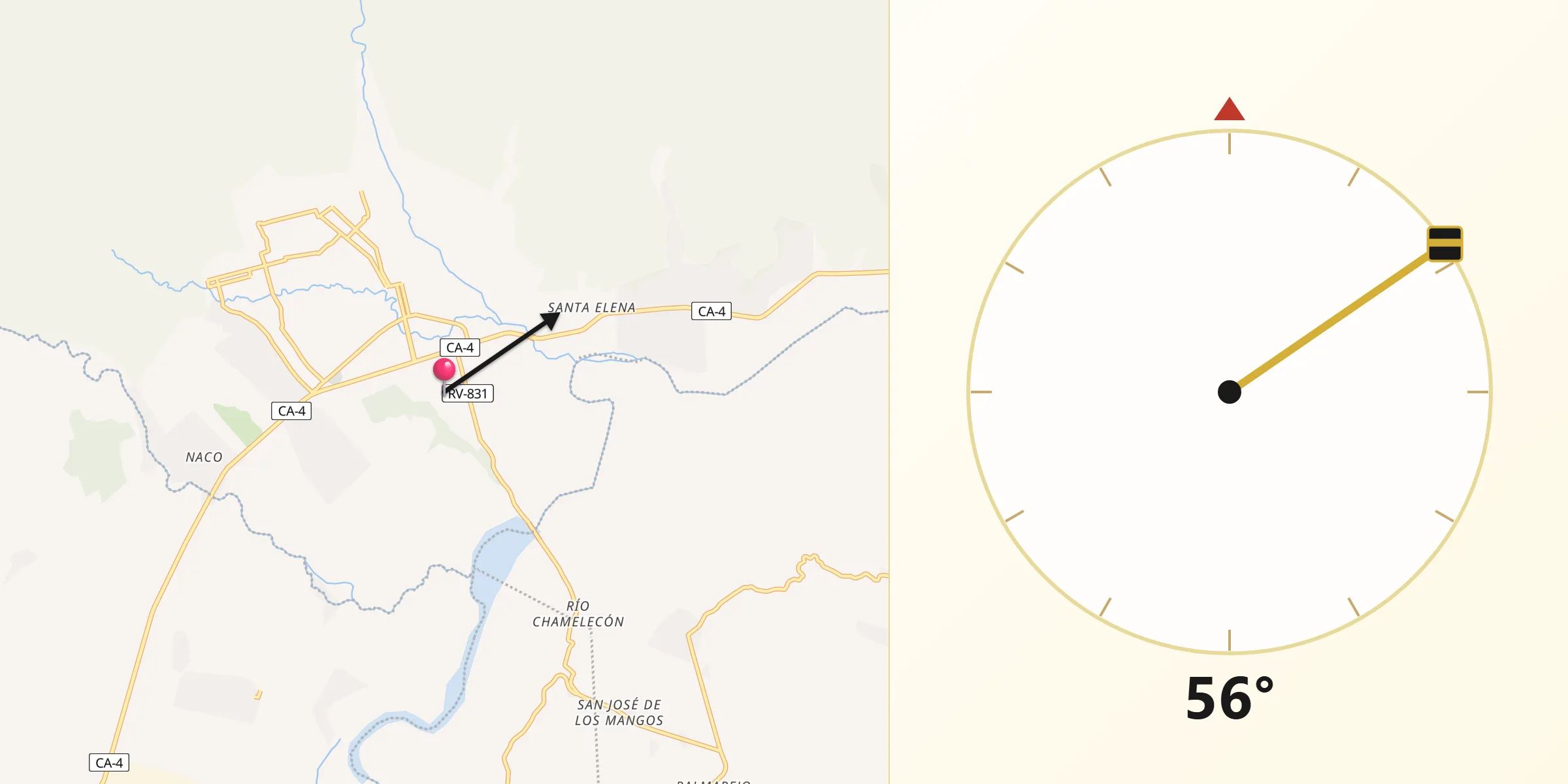 Dirección de la Qibla desde Cofradía