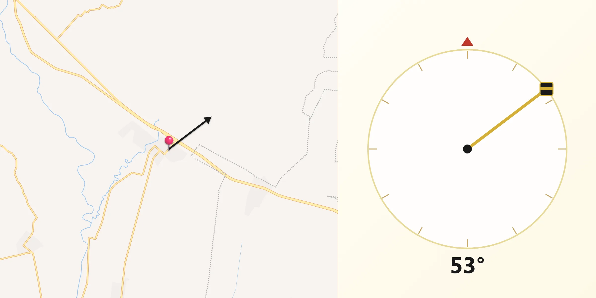 Dirección de la Qibla desde Nueva Sesecapa