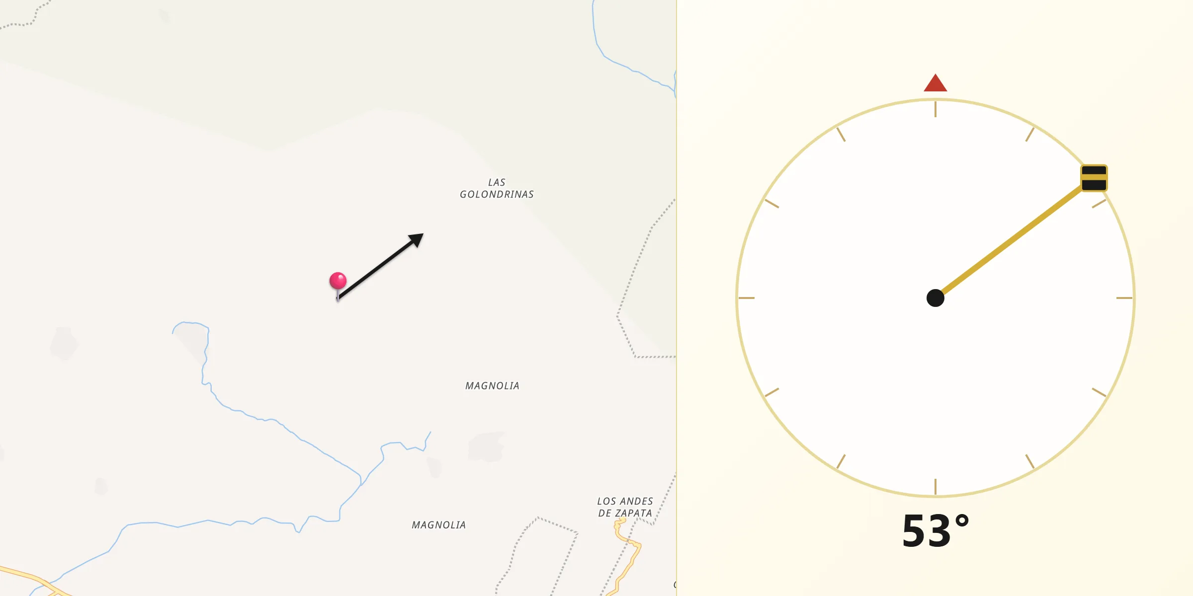 Dirección de la Qibla desde Acacoyagua