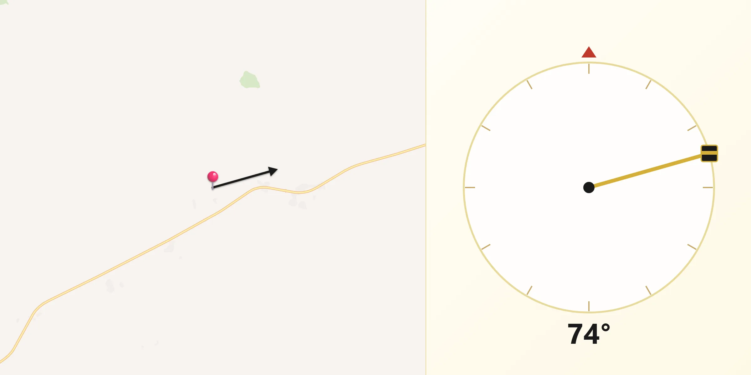 Direction vers la Qibla depuis Abalak