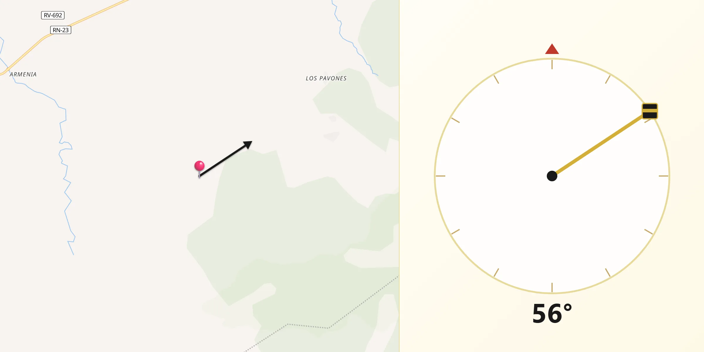 Dirección de la Qibla desde Tepusteca