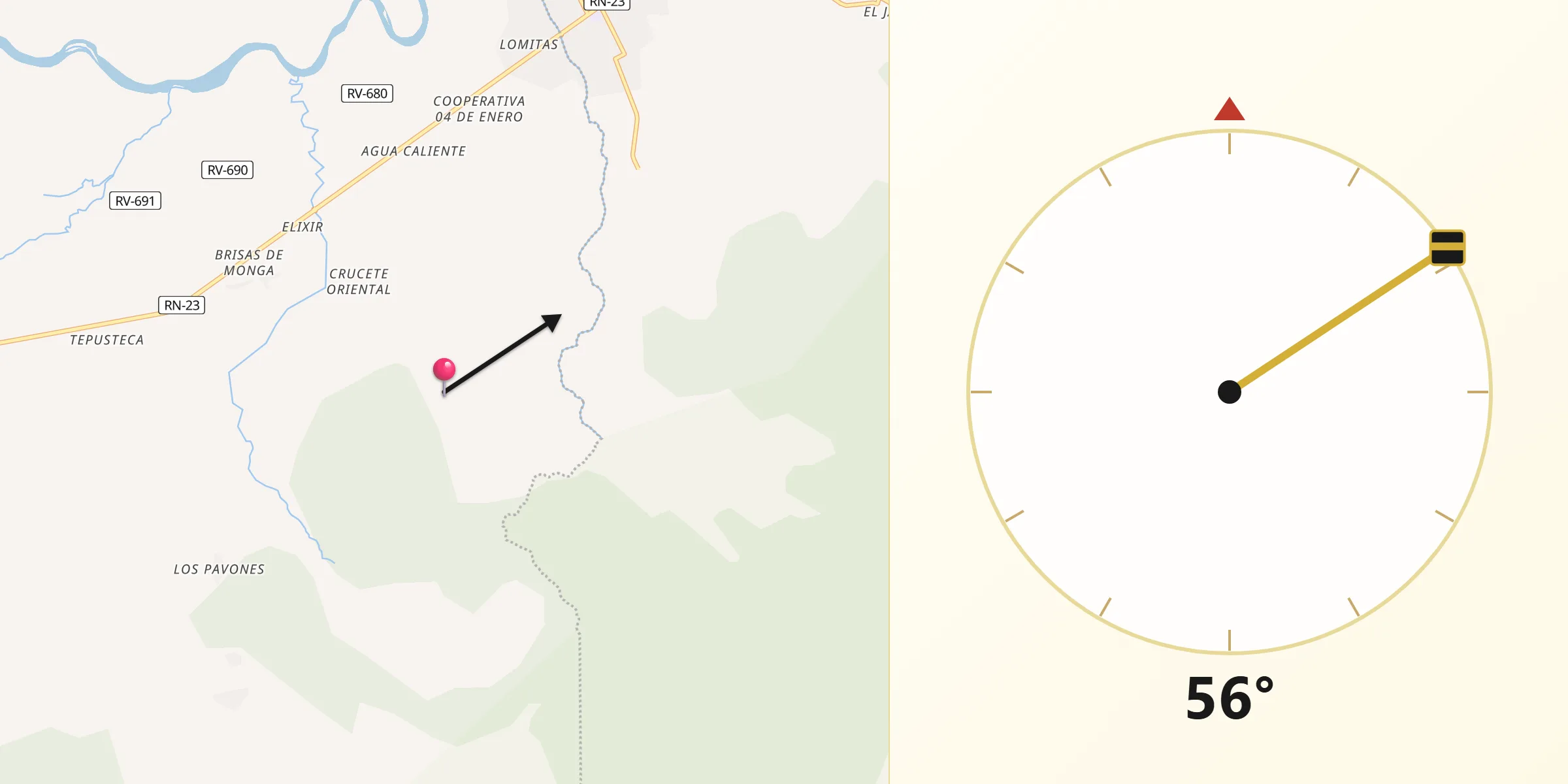 Dirección de la Qibla desde Sabá