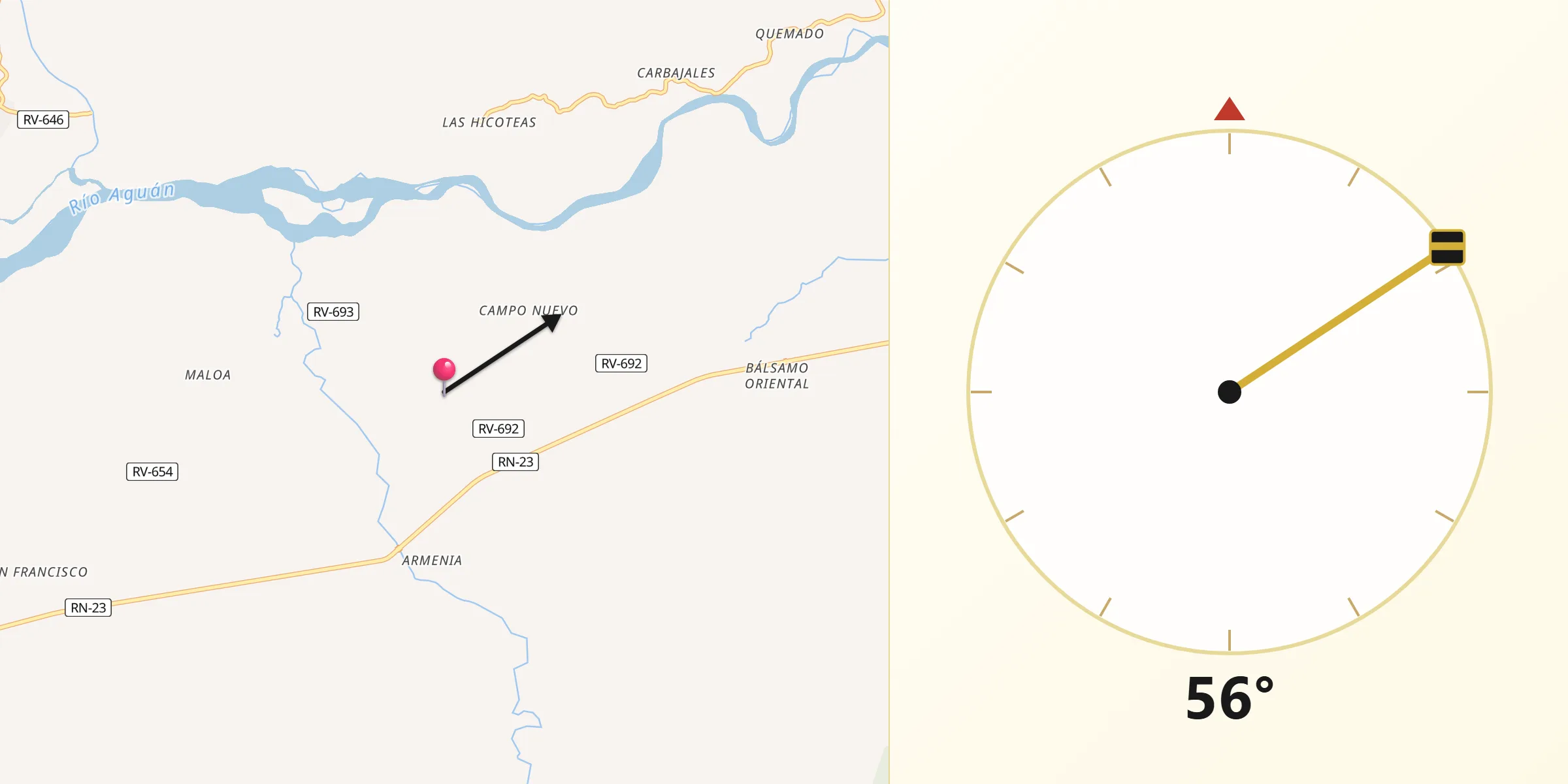 Dirección de la Qibla desde Armenia