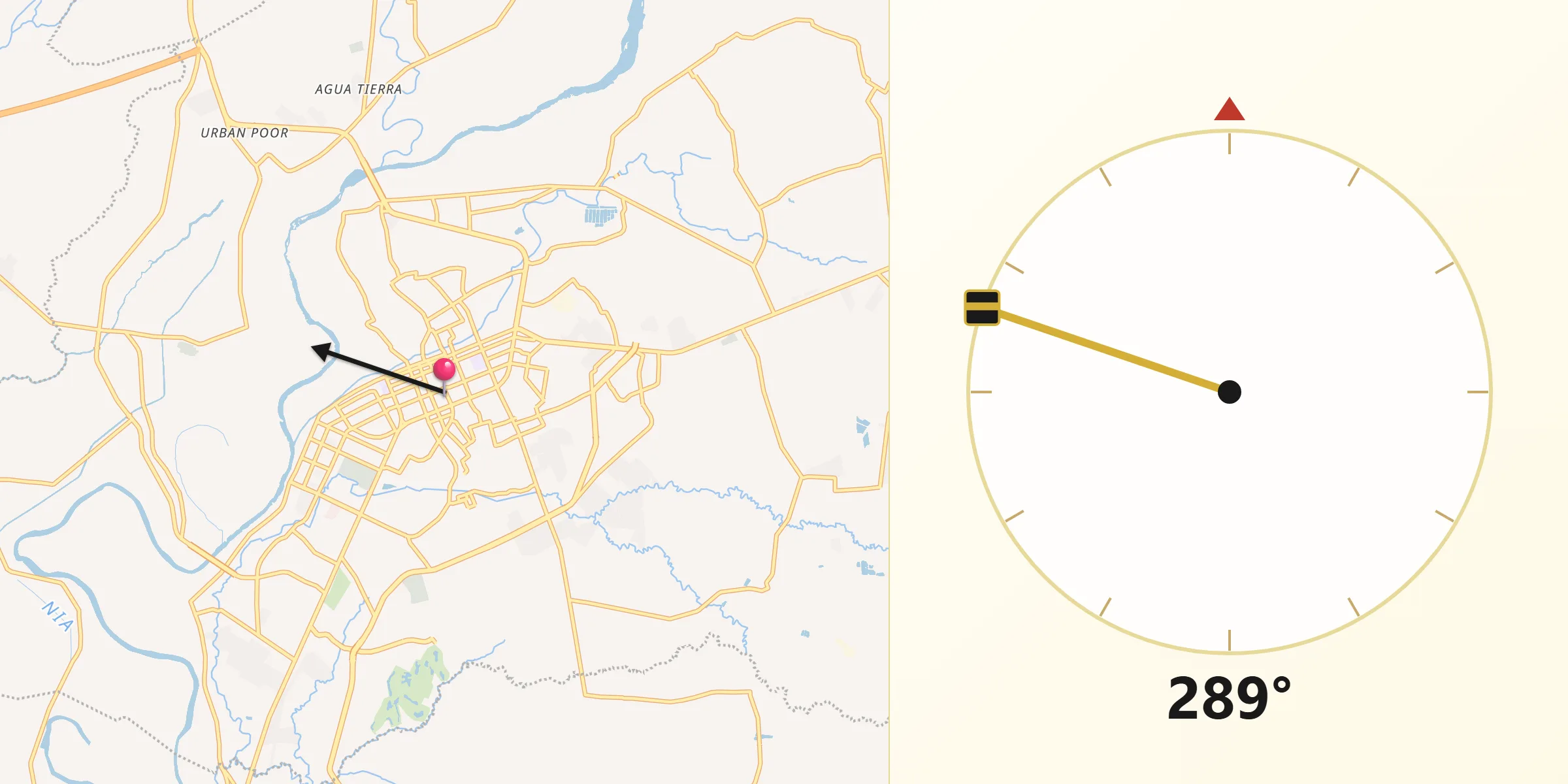 Qibla Direction from Cabanatuan City