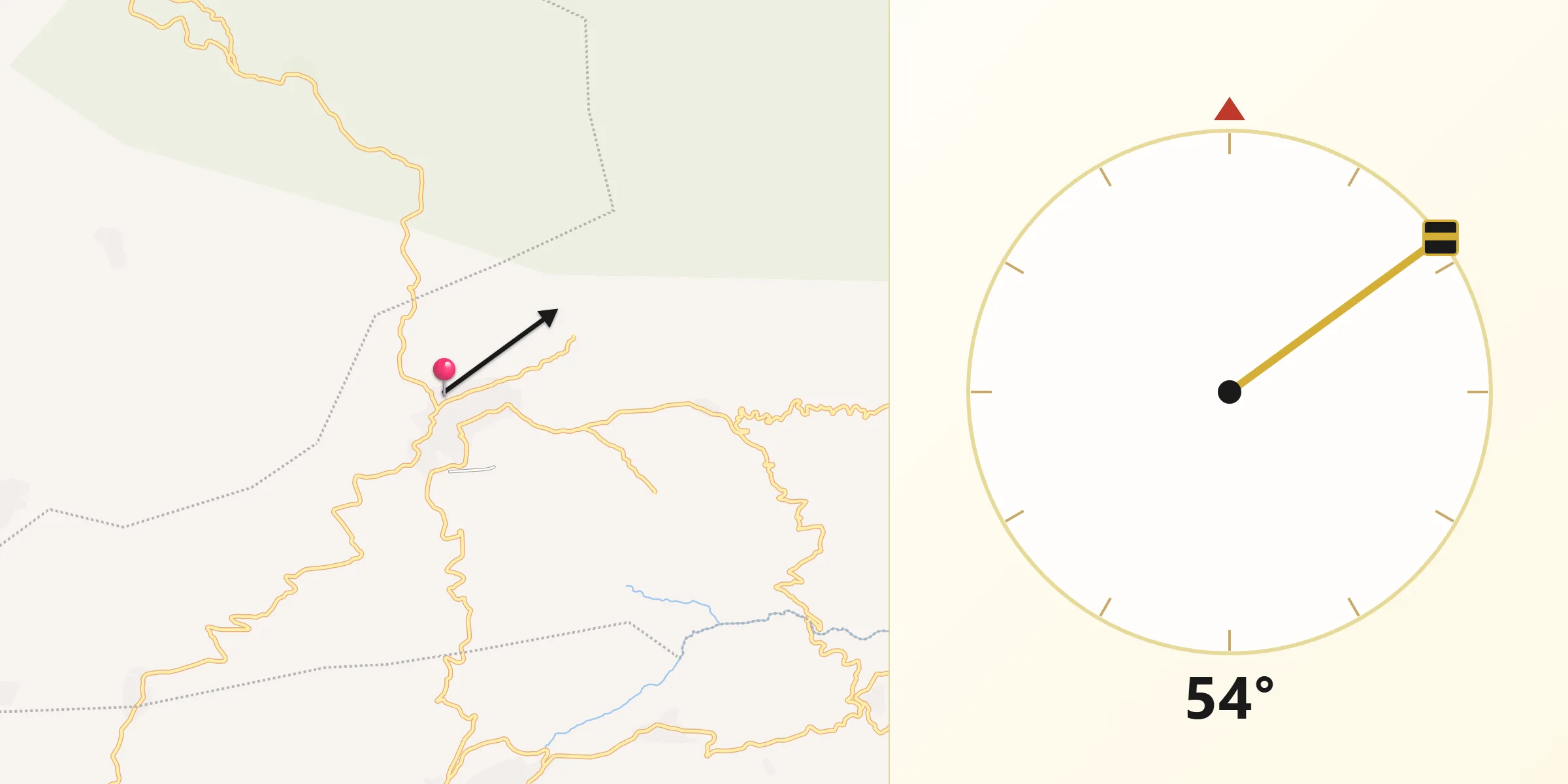 Dirección de la Qibla desde Municipio de Chajul