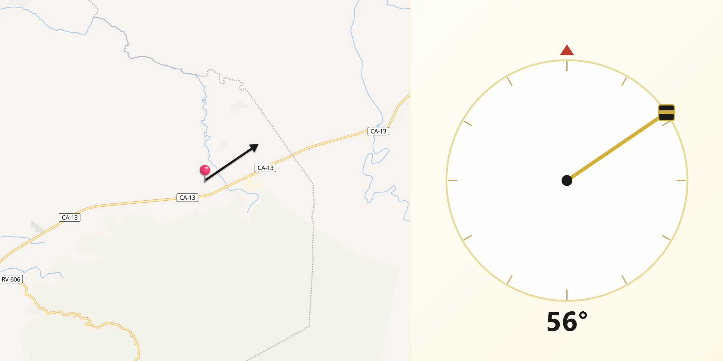 Dirección de la Qibla desde Guaimitas