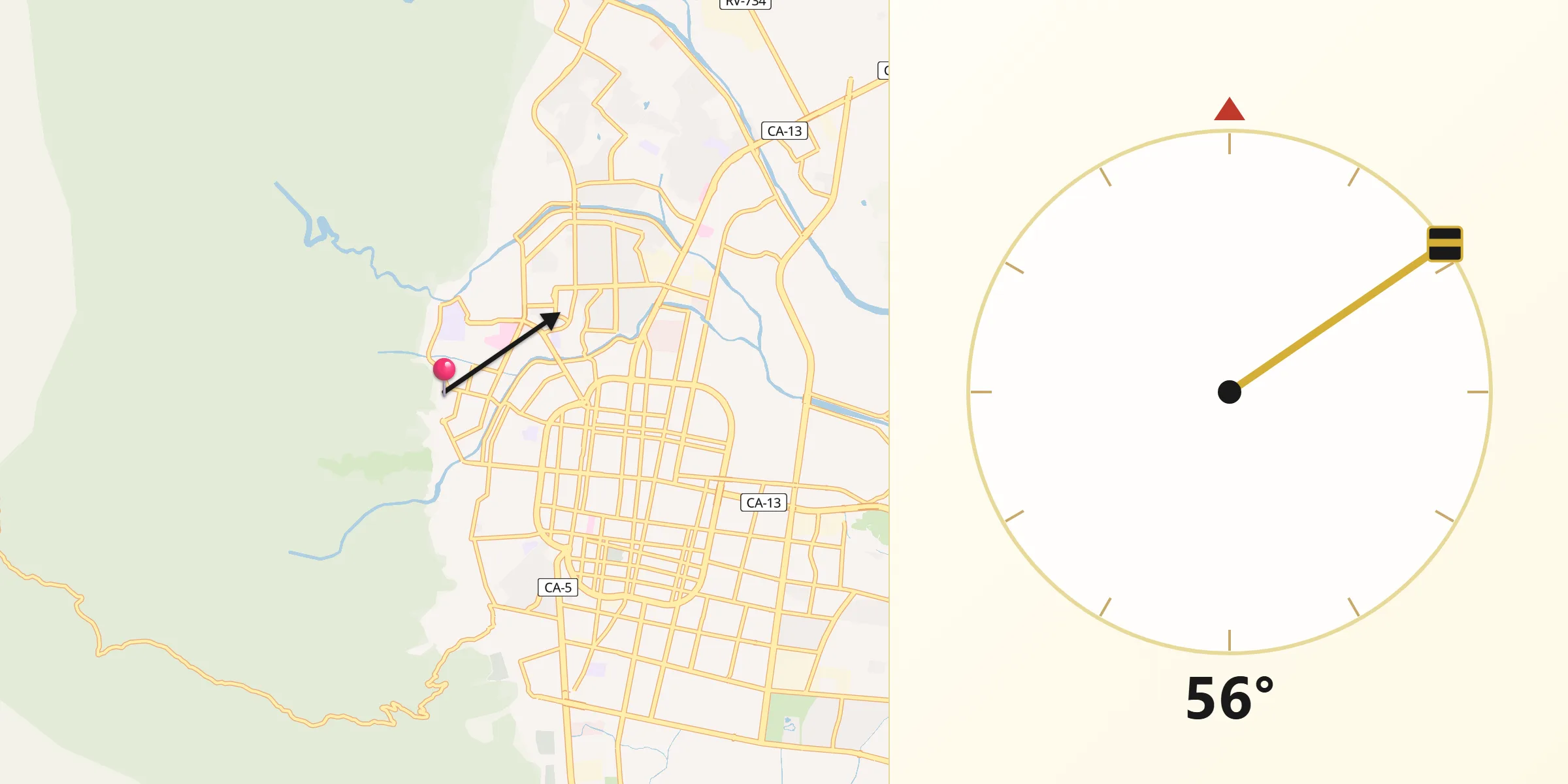 Dirección de la Qibla desde El Zapotal del Norte