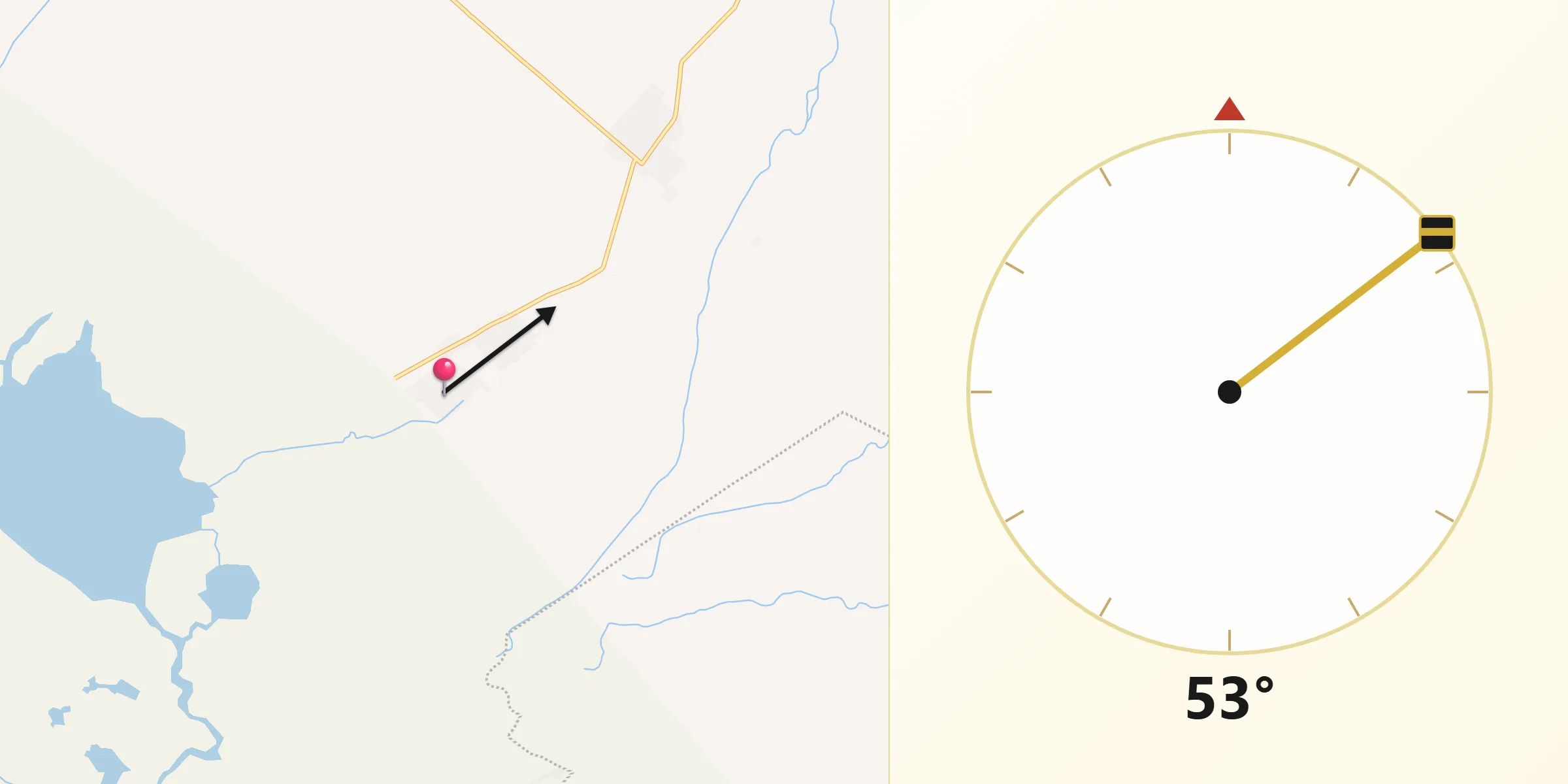 Dirección de la Qibla desde Las Brisas