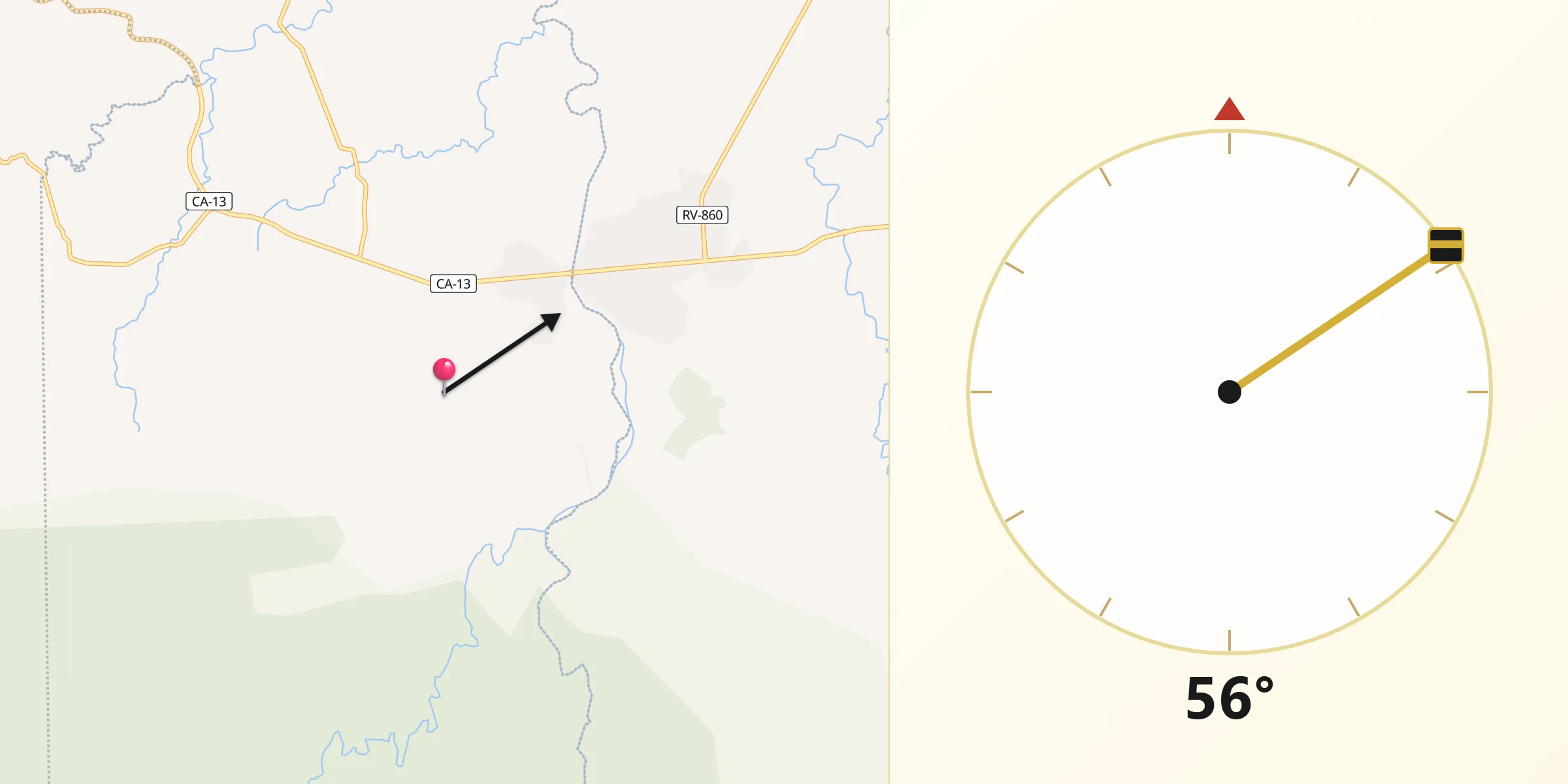 Dirección de la Qibla desde San Juan Pueblo