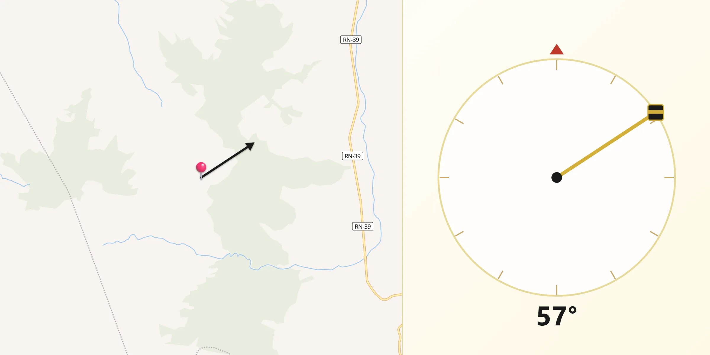 Dirección de la Qibla desde La Esperanza