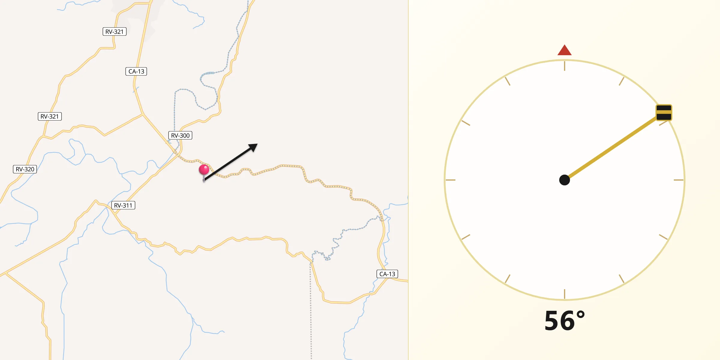 Dirección de la Qibla desde Arizona